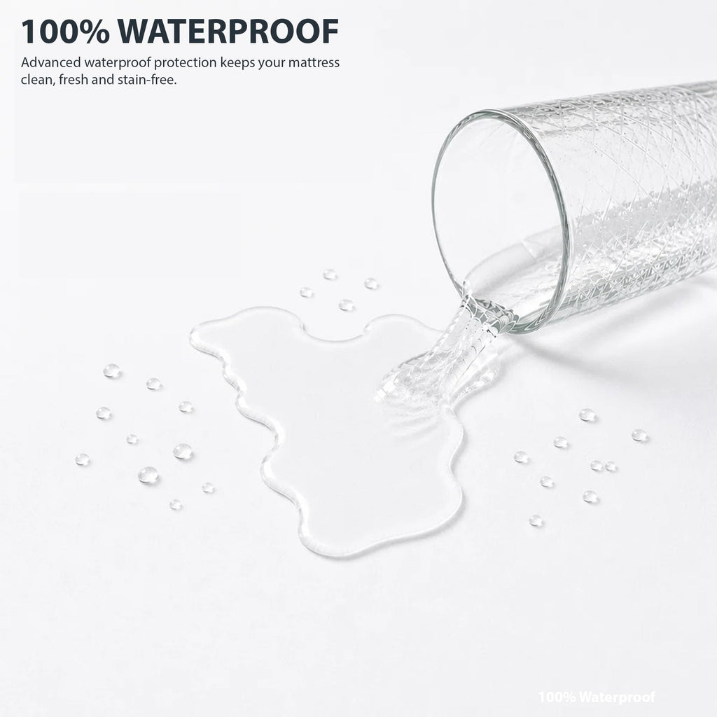 Waterproof Zippered Mattress Encasement, Breathable & Machine Washable