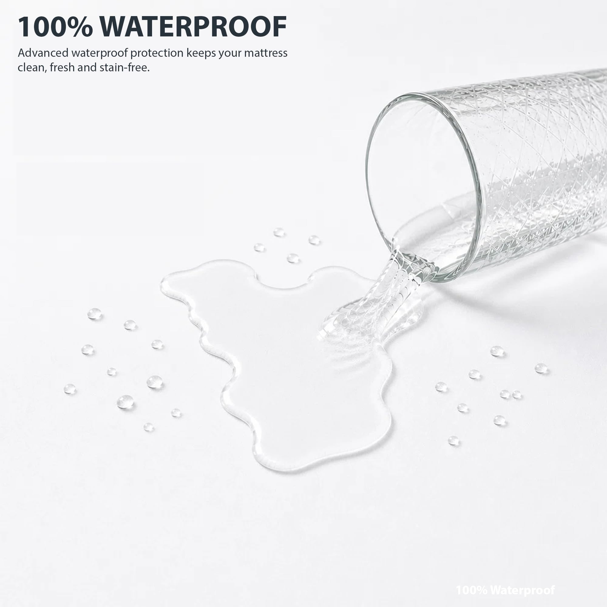 Waterproof Zippered Mattress Encasement, Breathable & Machine Washable