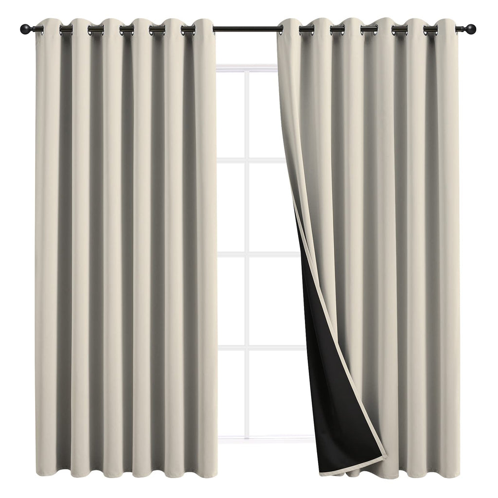 JSFLY 100% Blackout Curtains 84 inch Length for Bedroom 2 Panels