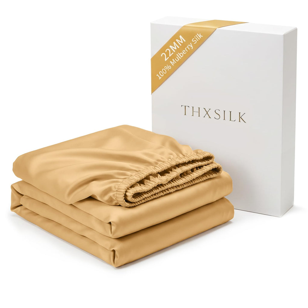 22 Momme Mulberry Silk Fitted Sheet, 16" Deep Pocket