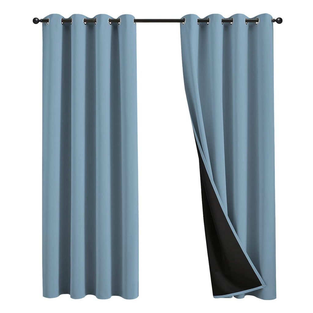 JSFLY 100% Blackout Curtains 84 inch Length for Bedroom 2 Panels