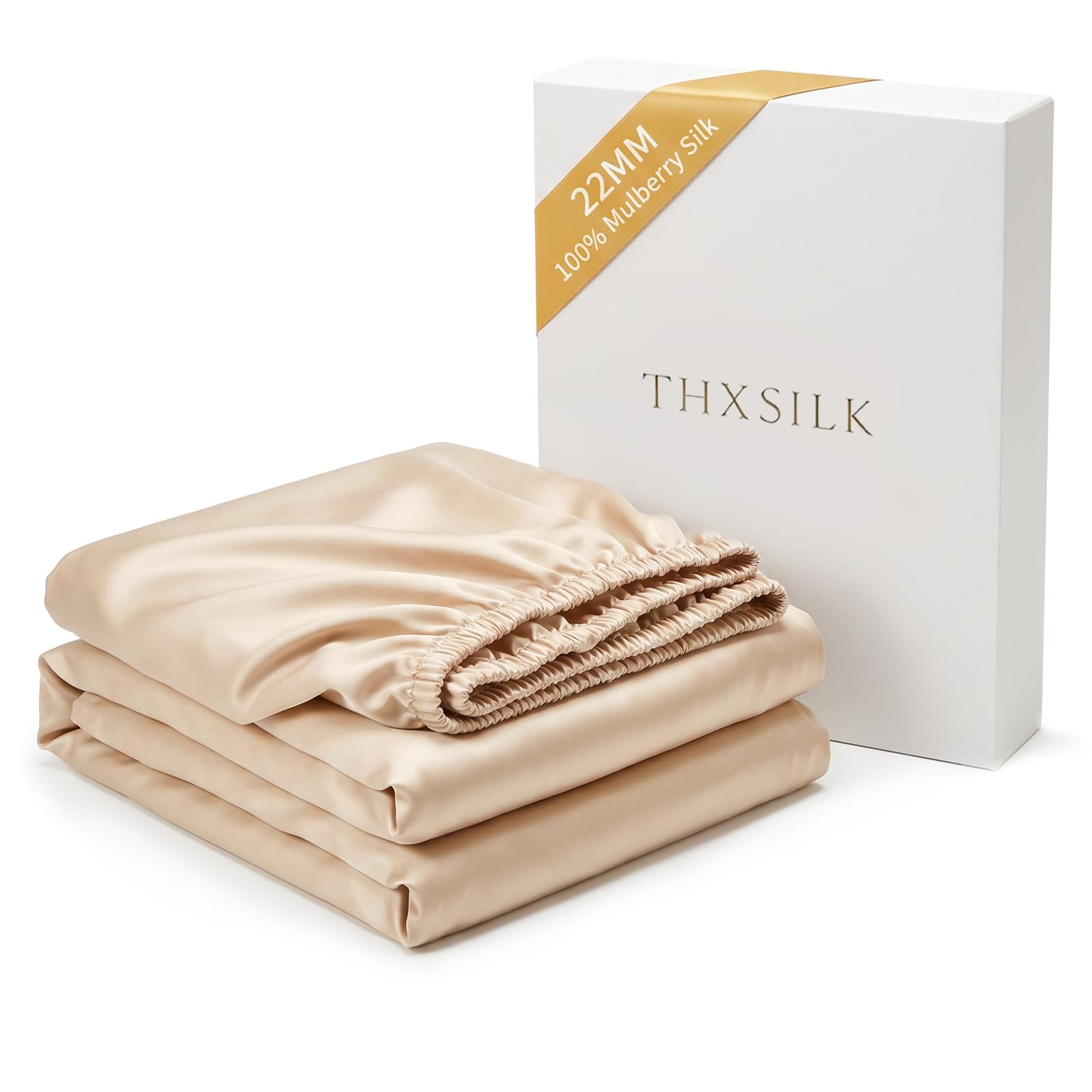 22 Momme Mulberry Silk Fitted Sheet, 16" Deep Pocket