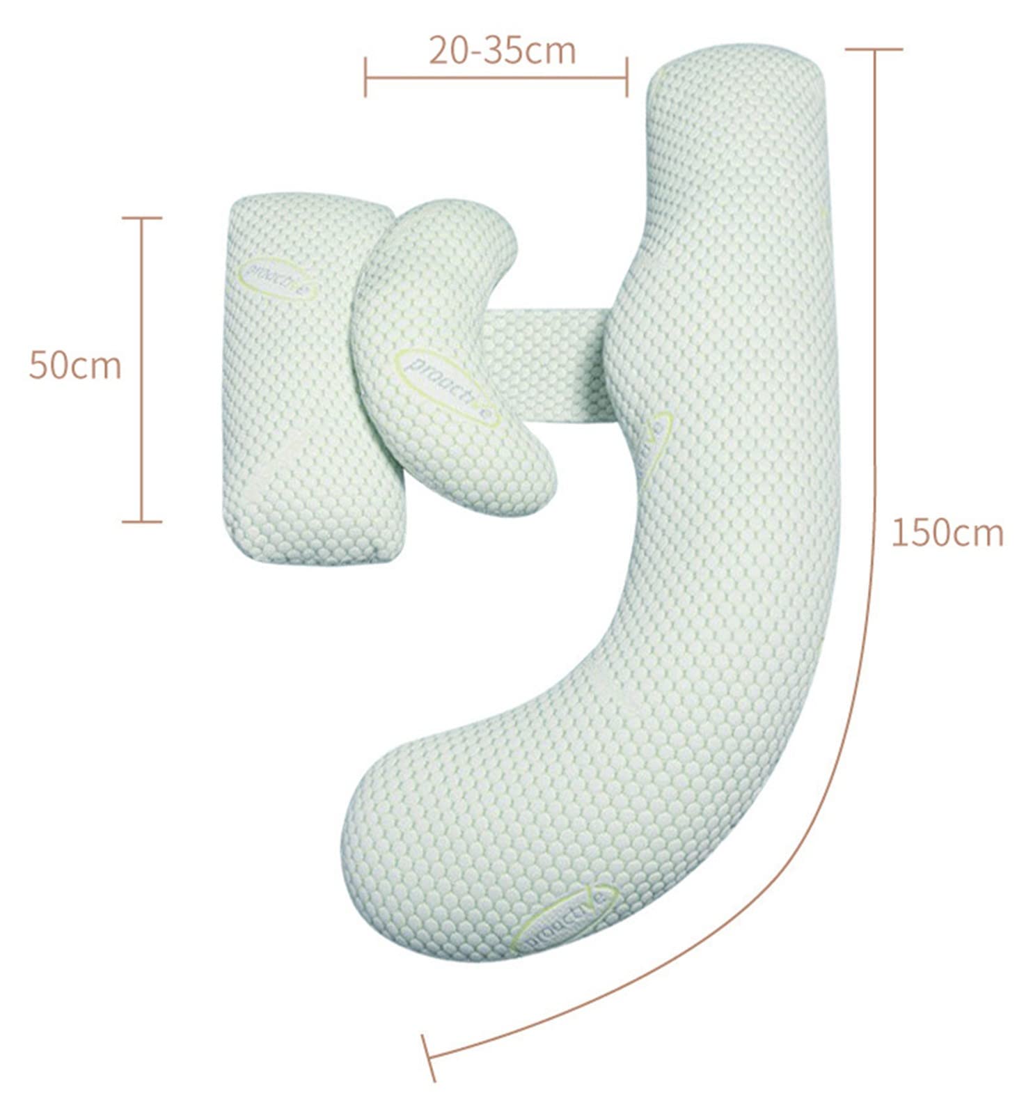 G-Shaped Full Body Pregnancy Pillow, Detachable, 150 × 50 cm