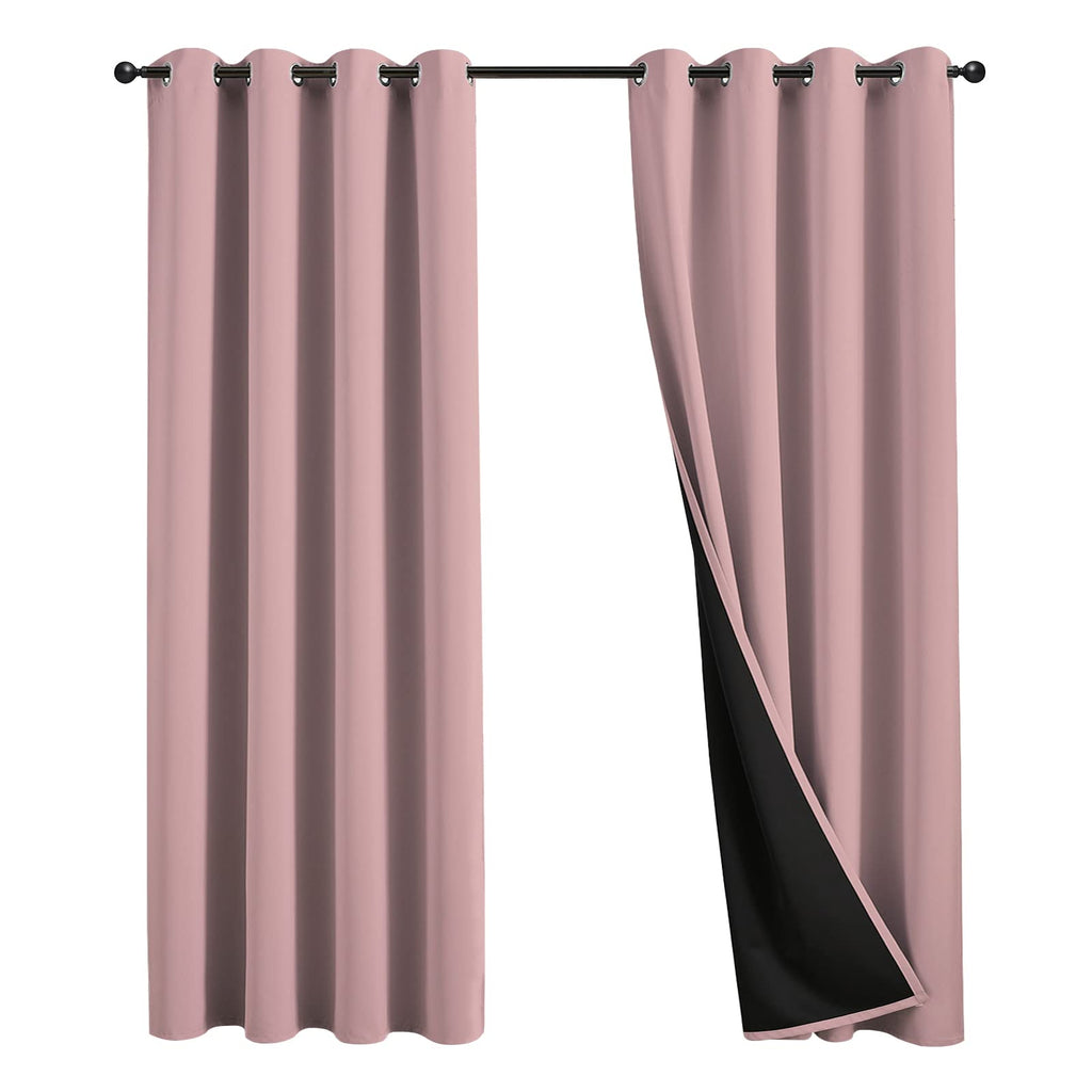 JSFLY 100% Blackout Curtains 84 inch Length for Bedroom 2 Panels