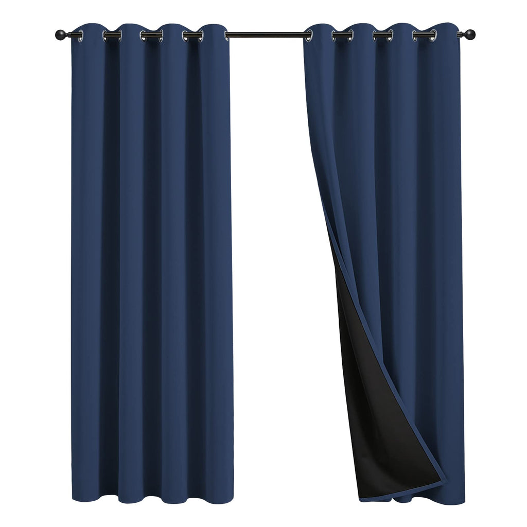JSFLY 100% Blackout Curtains 84 inch Length for Bedroom 2 Panels