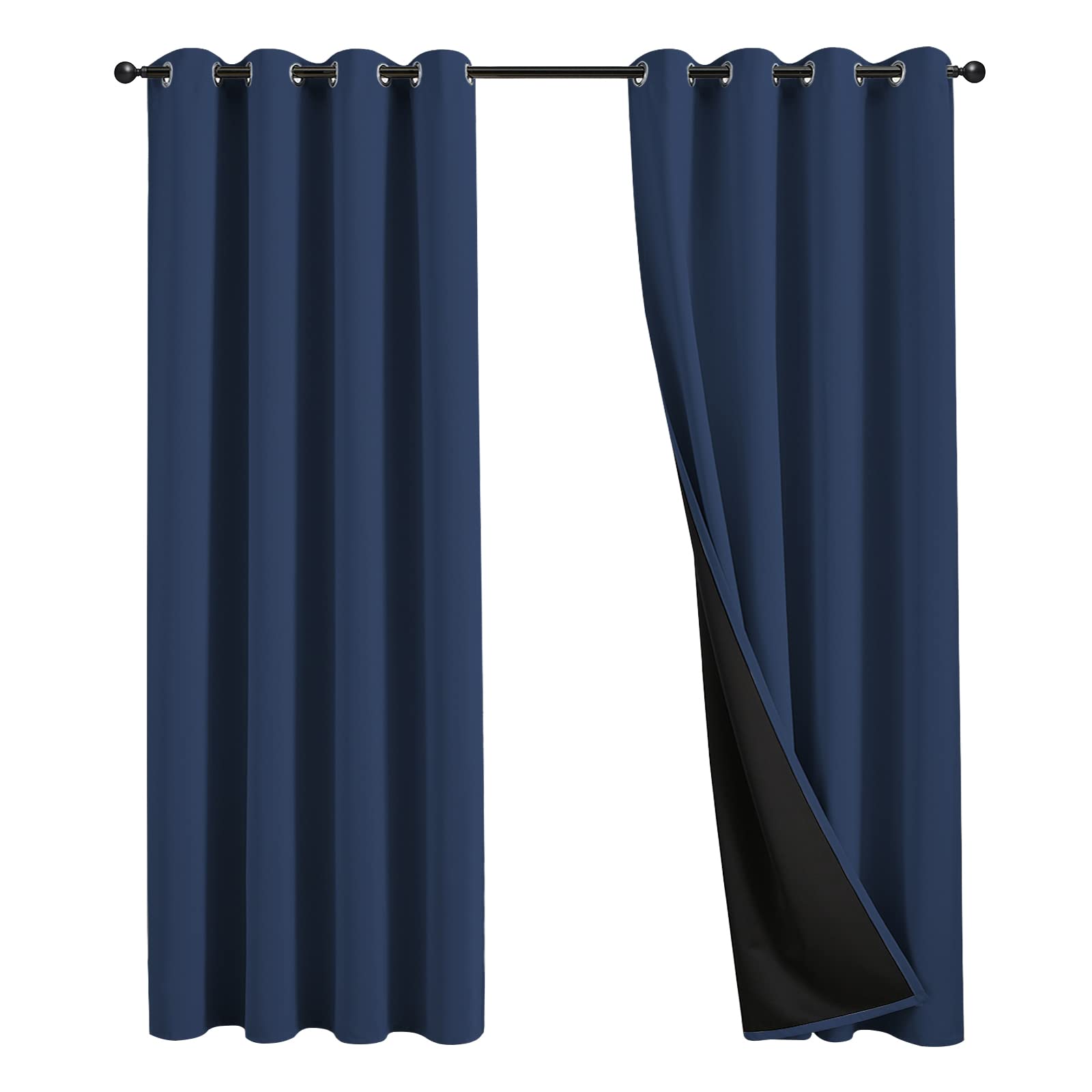 JSFLY 100% Blackout Curtains 84 inch Length for Bedroom 2 Panels