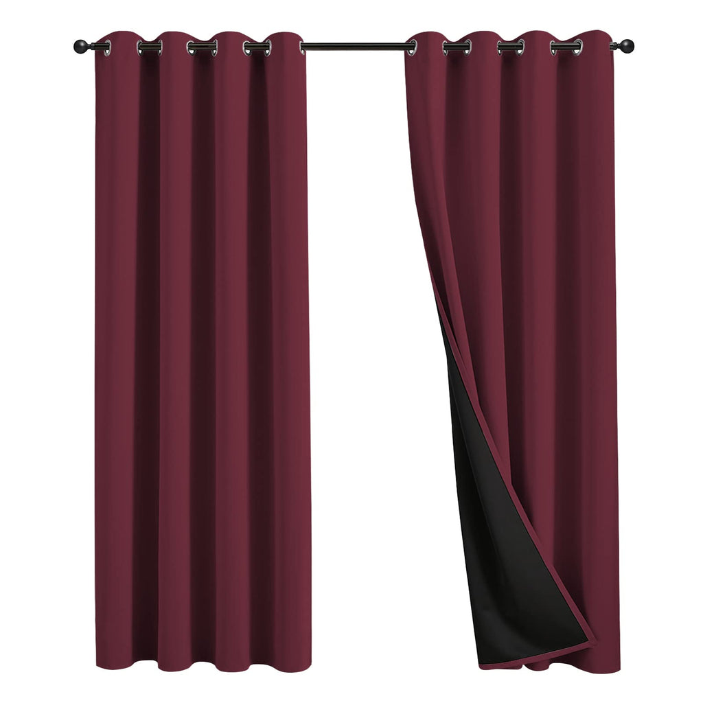 JSFLY 100% Blackout Curtains 84 inch Length for Bedroom 2 Panels