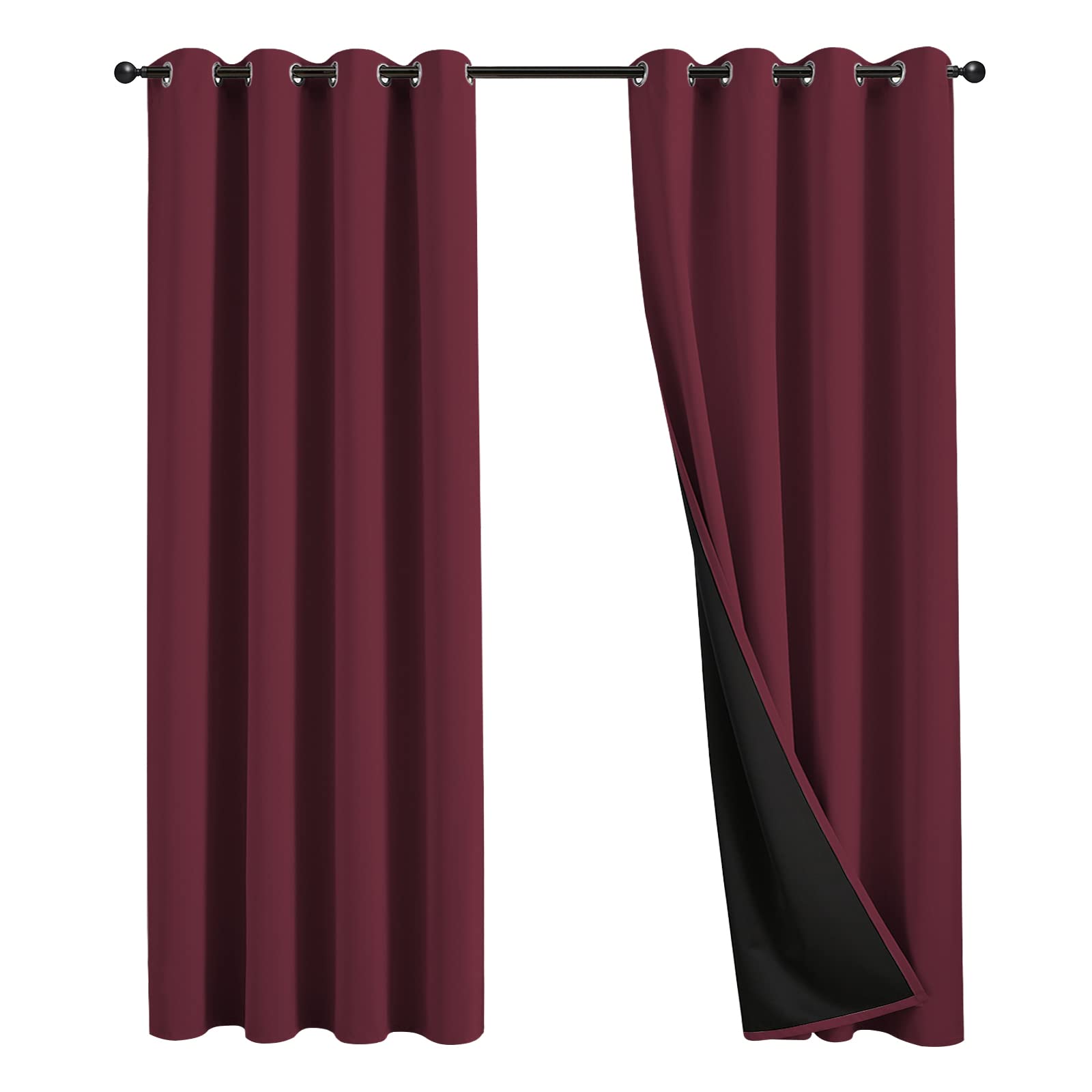 JSFLY 100% Blackout Curtains 84 inch Length for Bedroom 2 Panels
