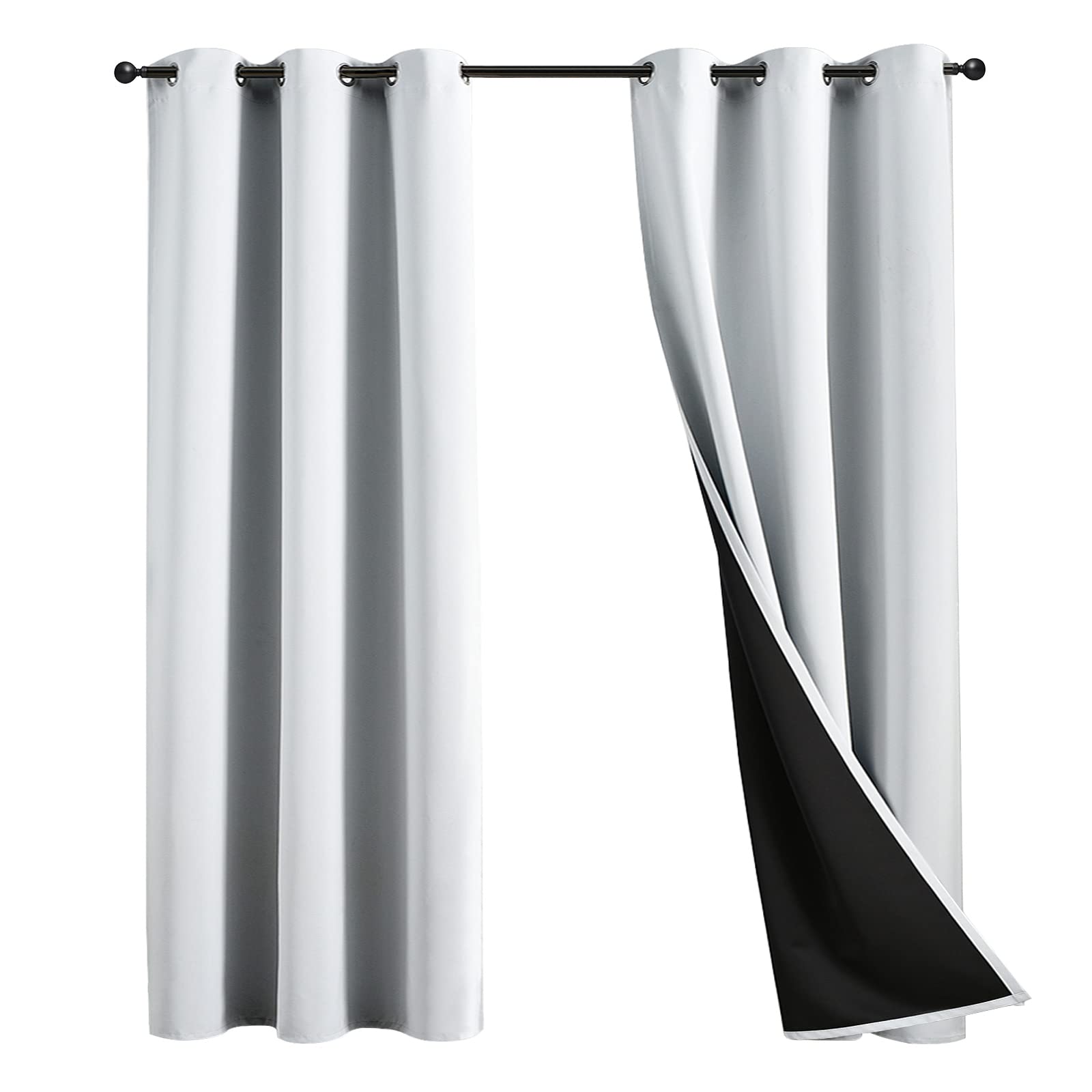 JSFLY 100% Blackout Curtains 84 inch Length for Bedroom 2 Panels