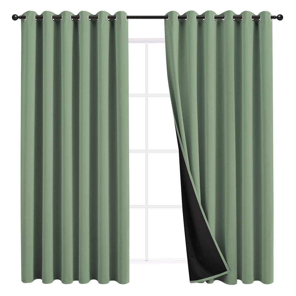 JSFLY 100% Blackout Curtains 84 inch Length for Bedroom 2 Panels