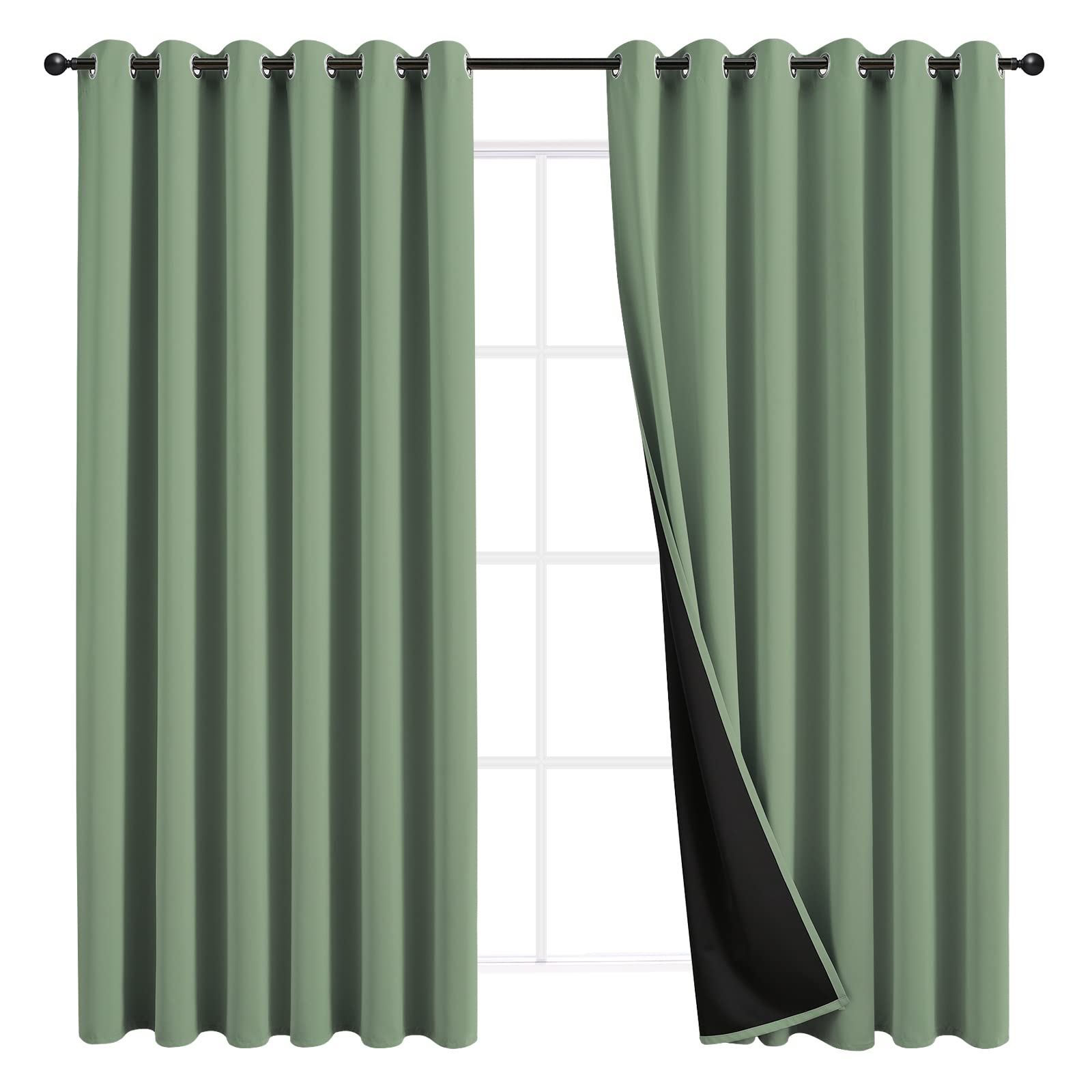 JSFLY 100% Blackout Curtains 84 inch Length for Bedroom 2 Panels