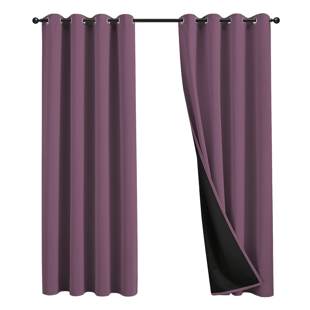 JSFLY 100% Blackout Curtains 84 inch Length for Bedroom 2 Panels