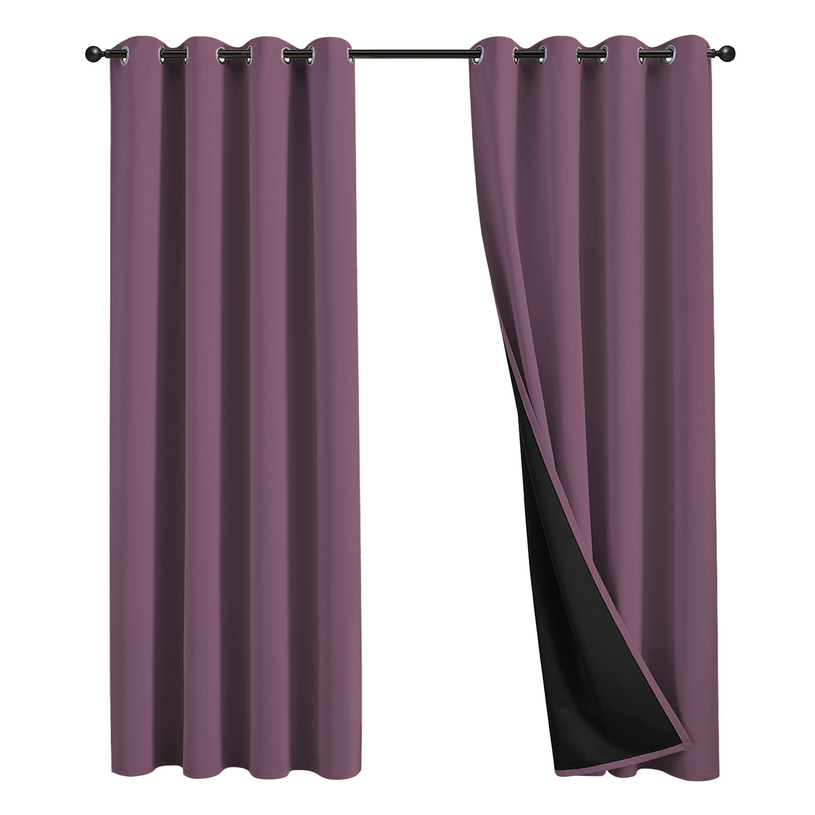 JSFLY 100% Blackout Curtains 84 inch Length for Bedroom 2 Panels