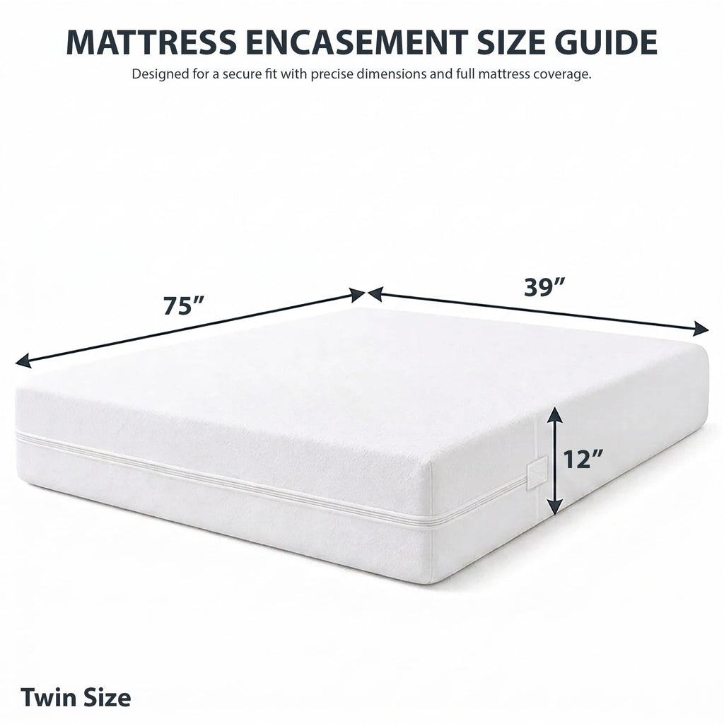 Waterproof Zippered Mattress Encasement, Breathable & Machine Washable