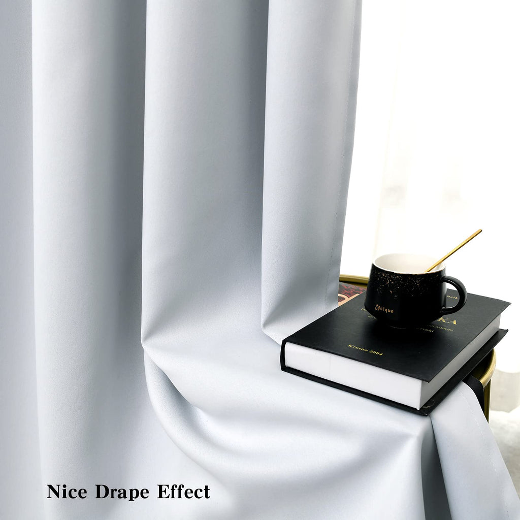 JSFLY 100% Blackout Curtains 84 inch Length for Bedroom 2 Panels