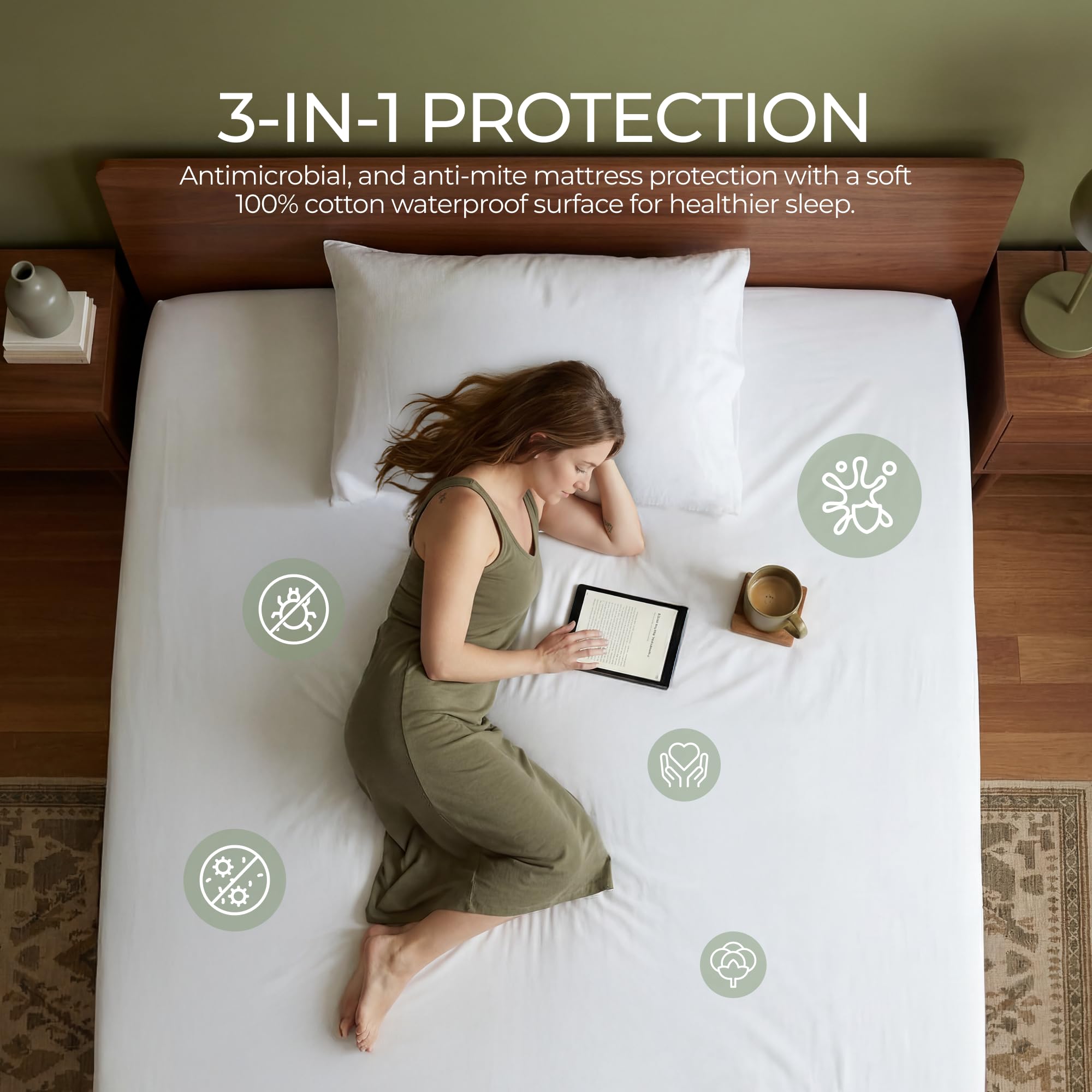 King Mattress Encasement with 4 Pillow Protectors