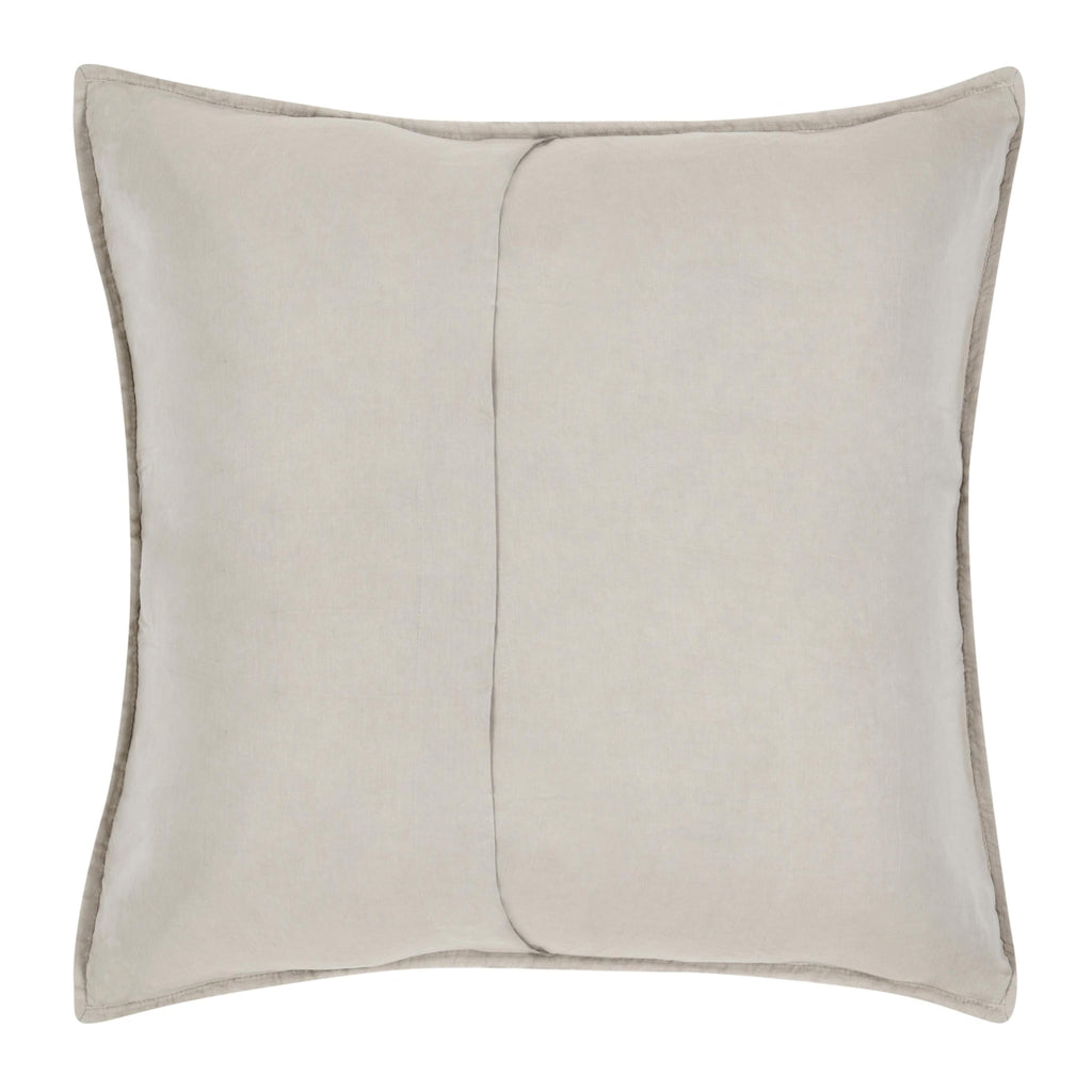 Benjara Rawi Square Euro Pillow Sham, 26 Inch Beige Channel Ramie and Cotton