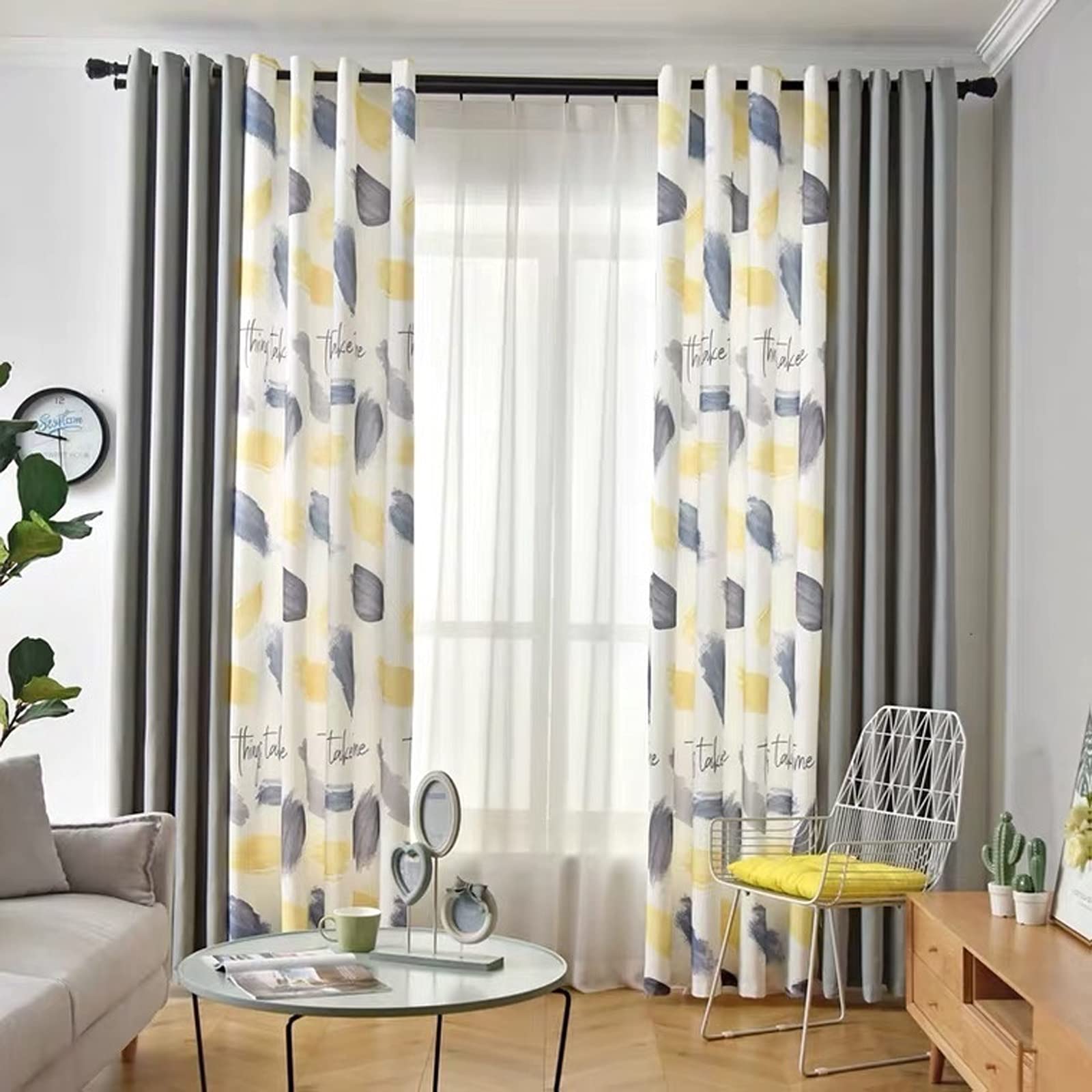 Bicolor Blackout Curtains, 2 Panels, Soft & Smooth, Gray