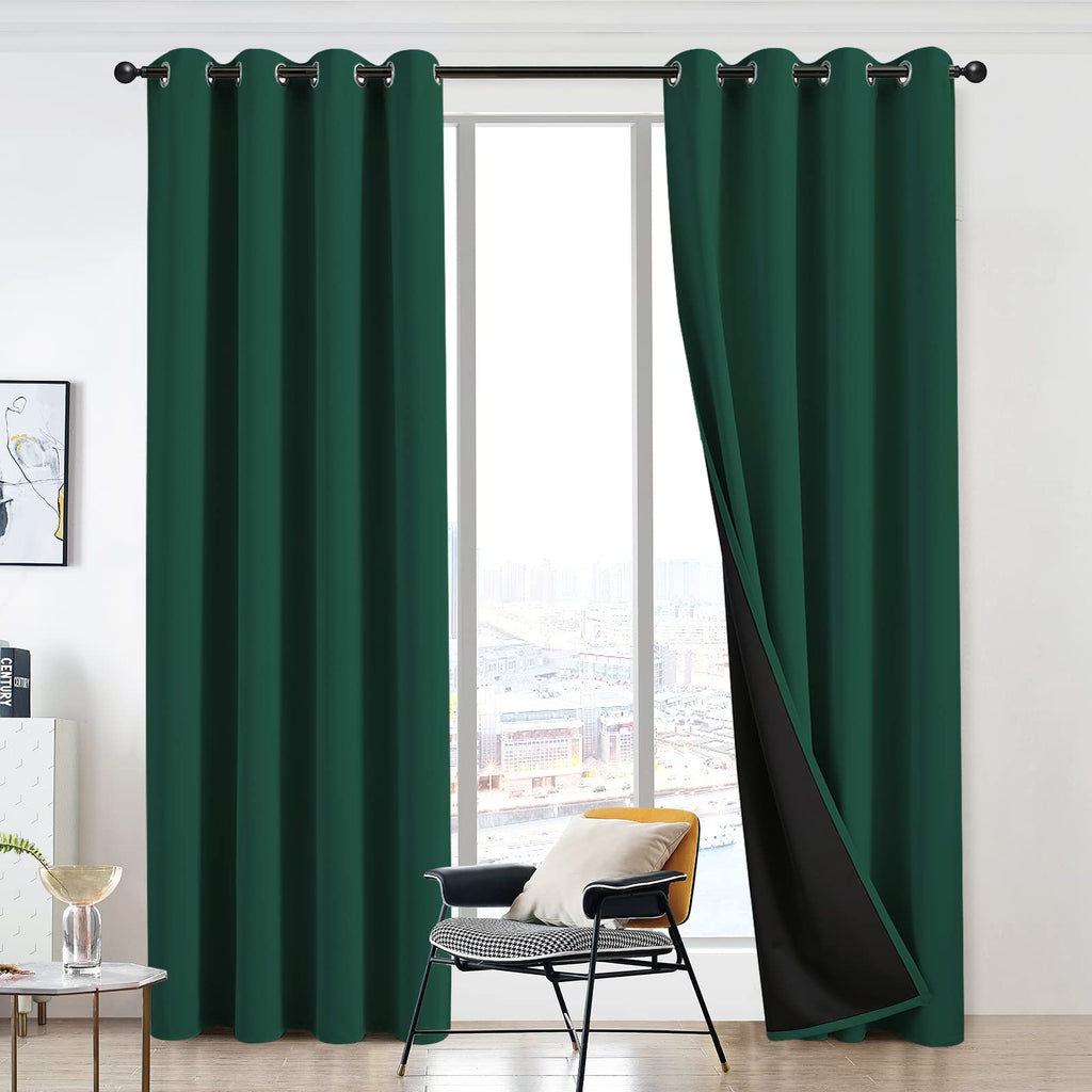 JSFLY 100% Blackout Curtains 84 inch Length for Bedroom 2 Panels