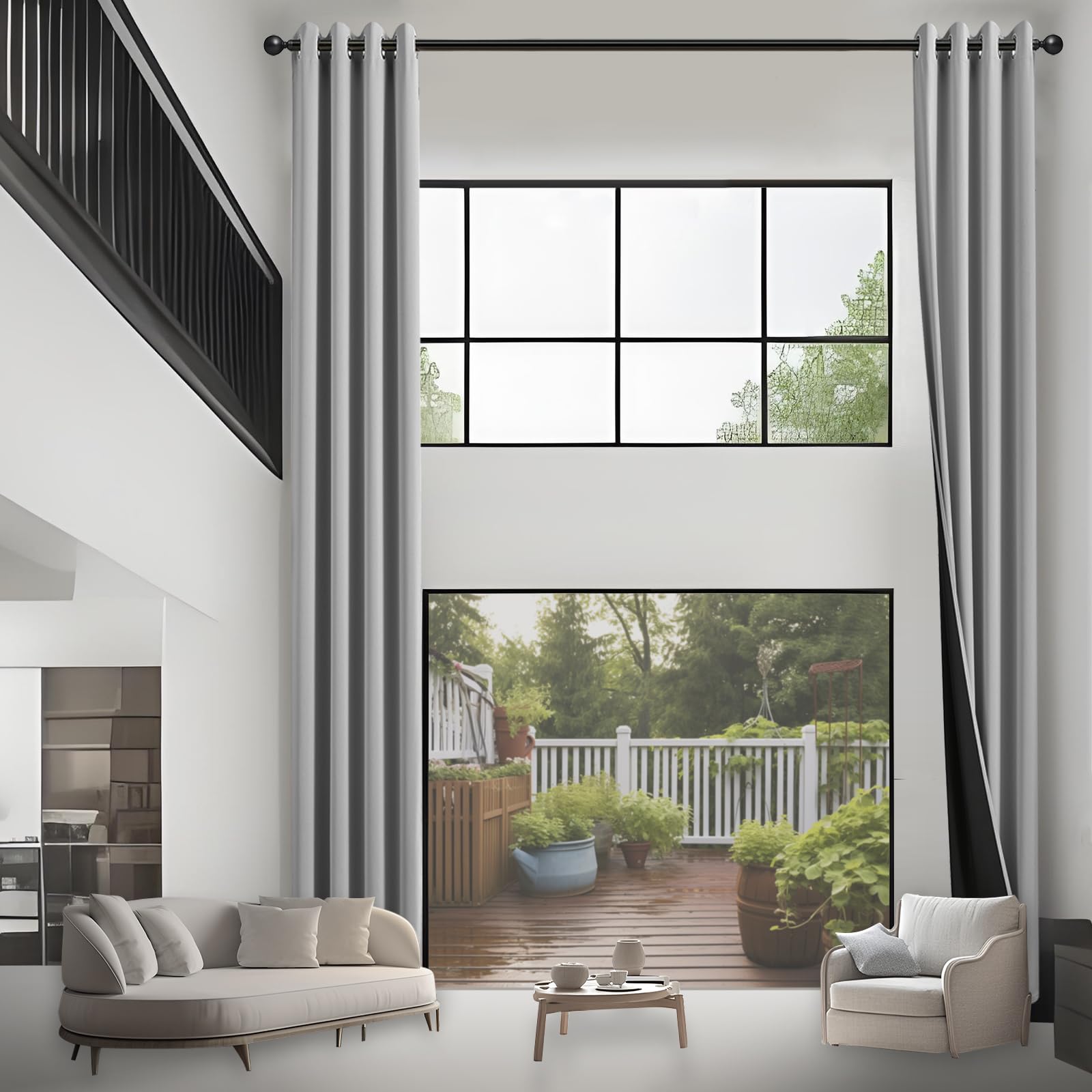 JSFLY 100% Blackout Curtains 84 inch Length for Bedroom 2 Panels