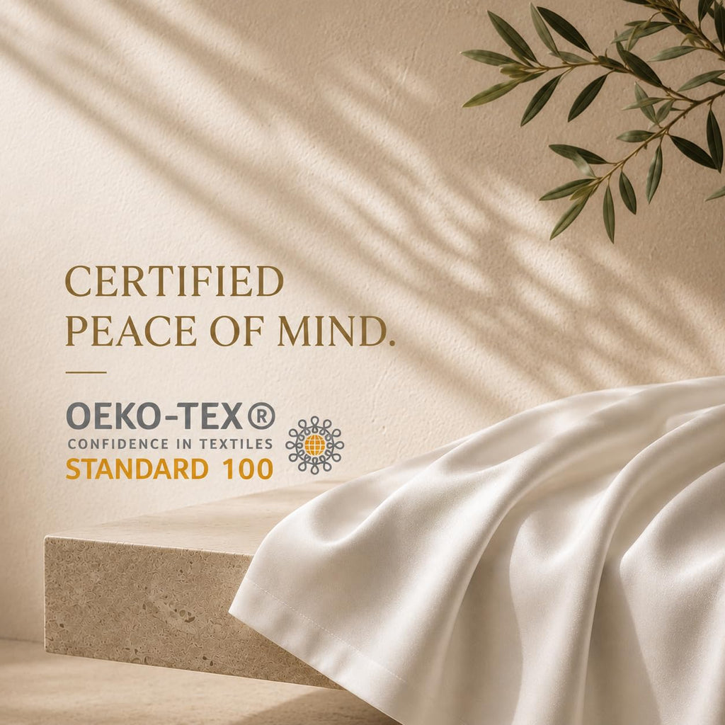 100% Bamboo Viscose Cooling Sheet Set, 300 Thread Count, Deep Pocket, White