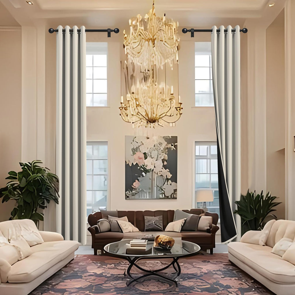 JSFLY 100% Blackout Curtains 84 inch Length for Bedroom 2 Panels
