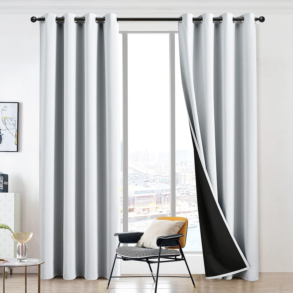 JSFLY 100% Blackout Curtains 84 inch Length for Bedroom 2 Panels