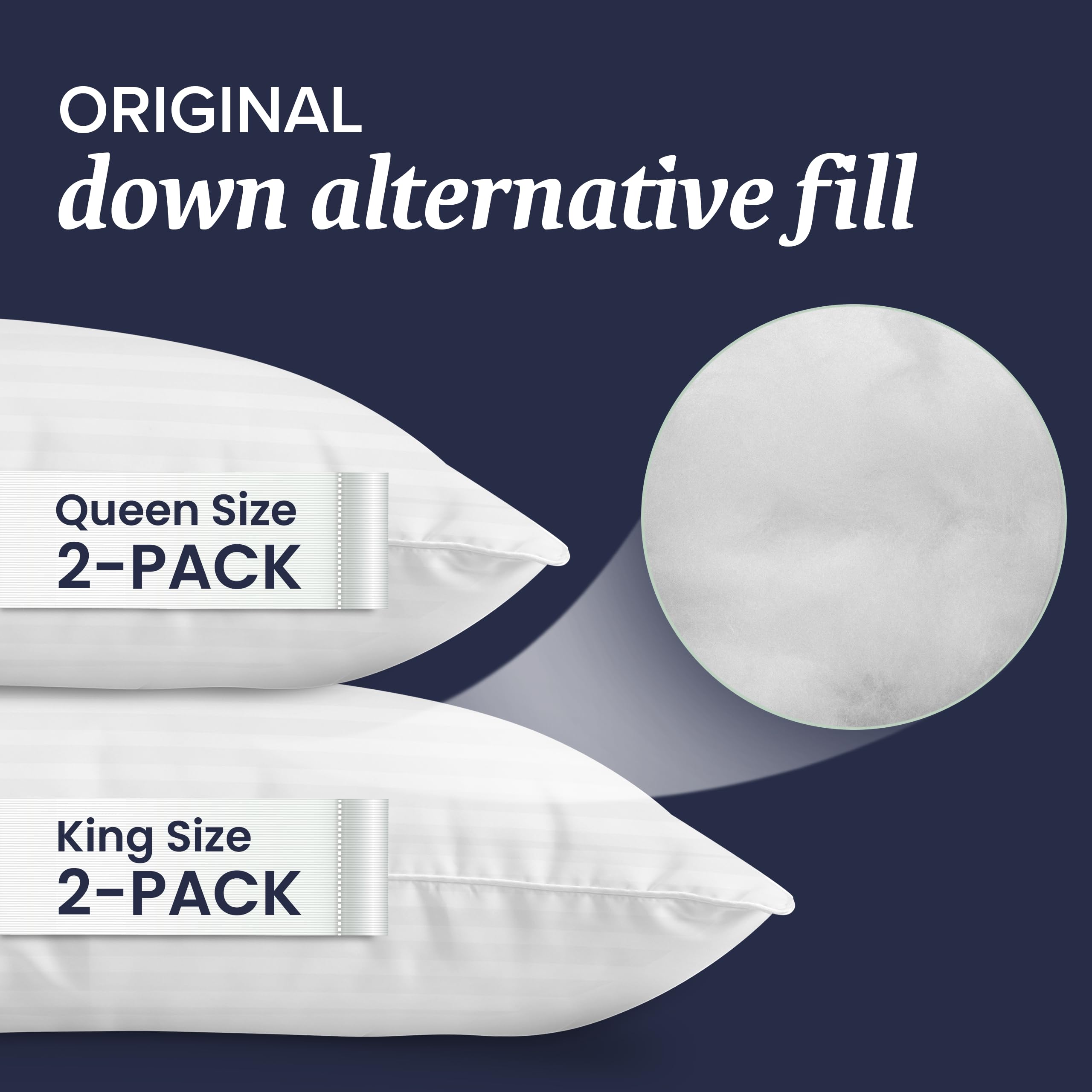 2-Piece King Size Pillow & Pillow Protector Set