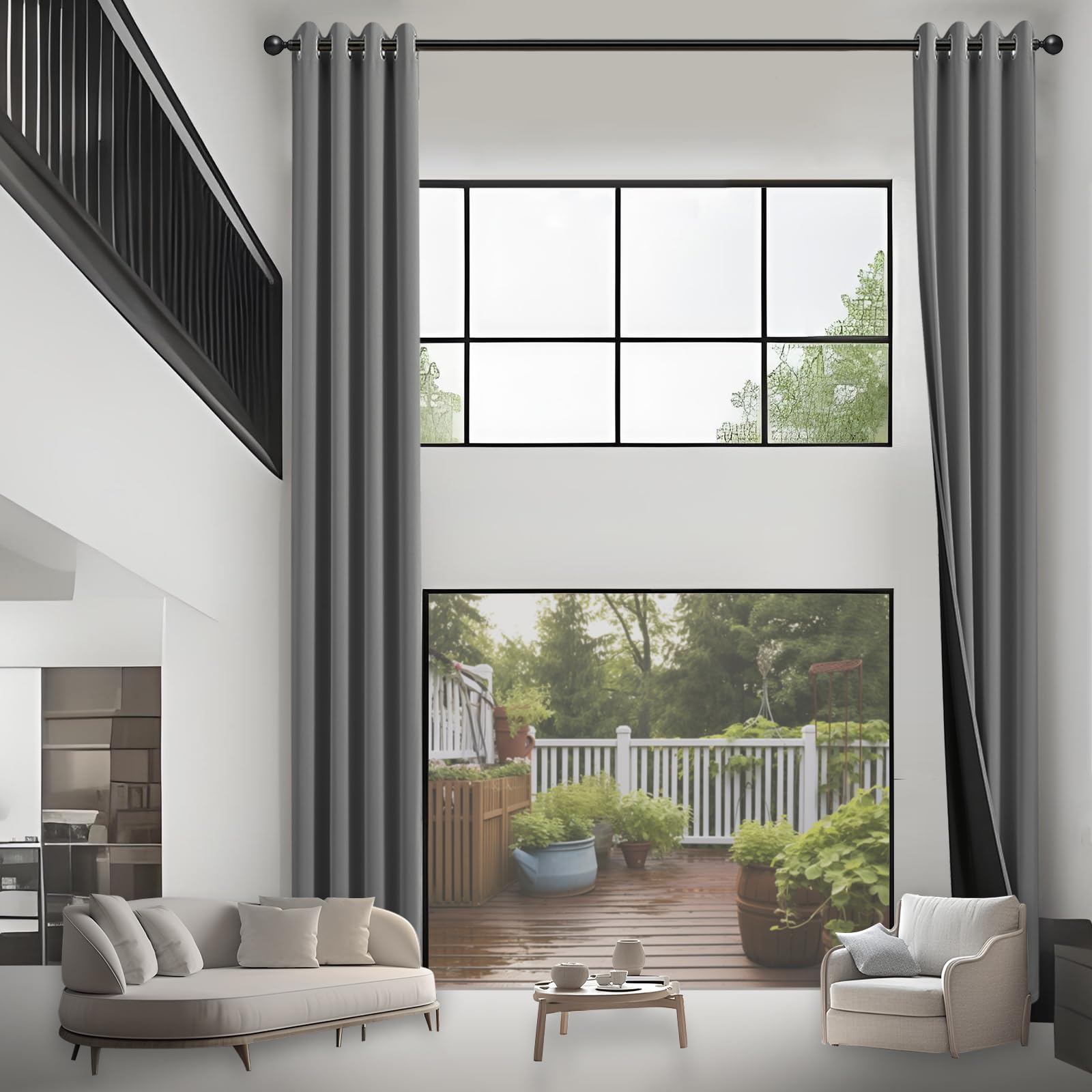 JSFLY 100% Blackout Curtains 84 inch Length for Bedroom 2 Panels