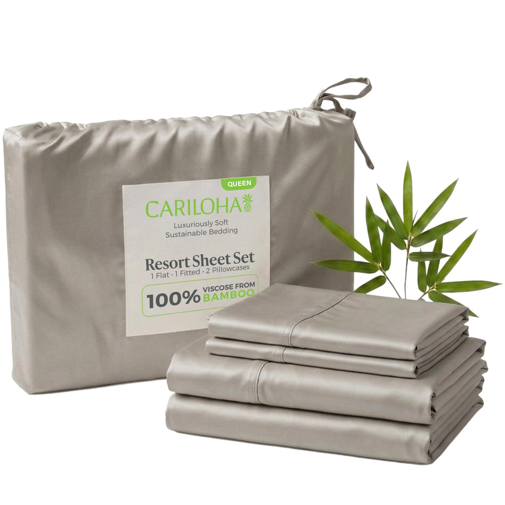 Cariloha Resort Sheet Set - Cooling Viscose from Bamboo - Harbor Gray - Queen