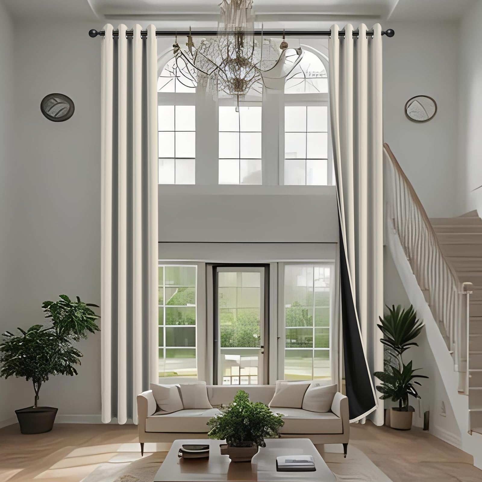 JSFLY 100% Blackout Curtains 84 inch Length for Bedroom 2 Panels