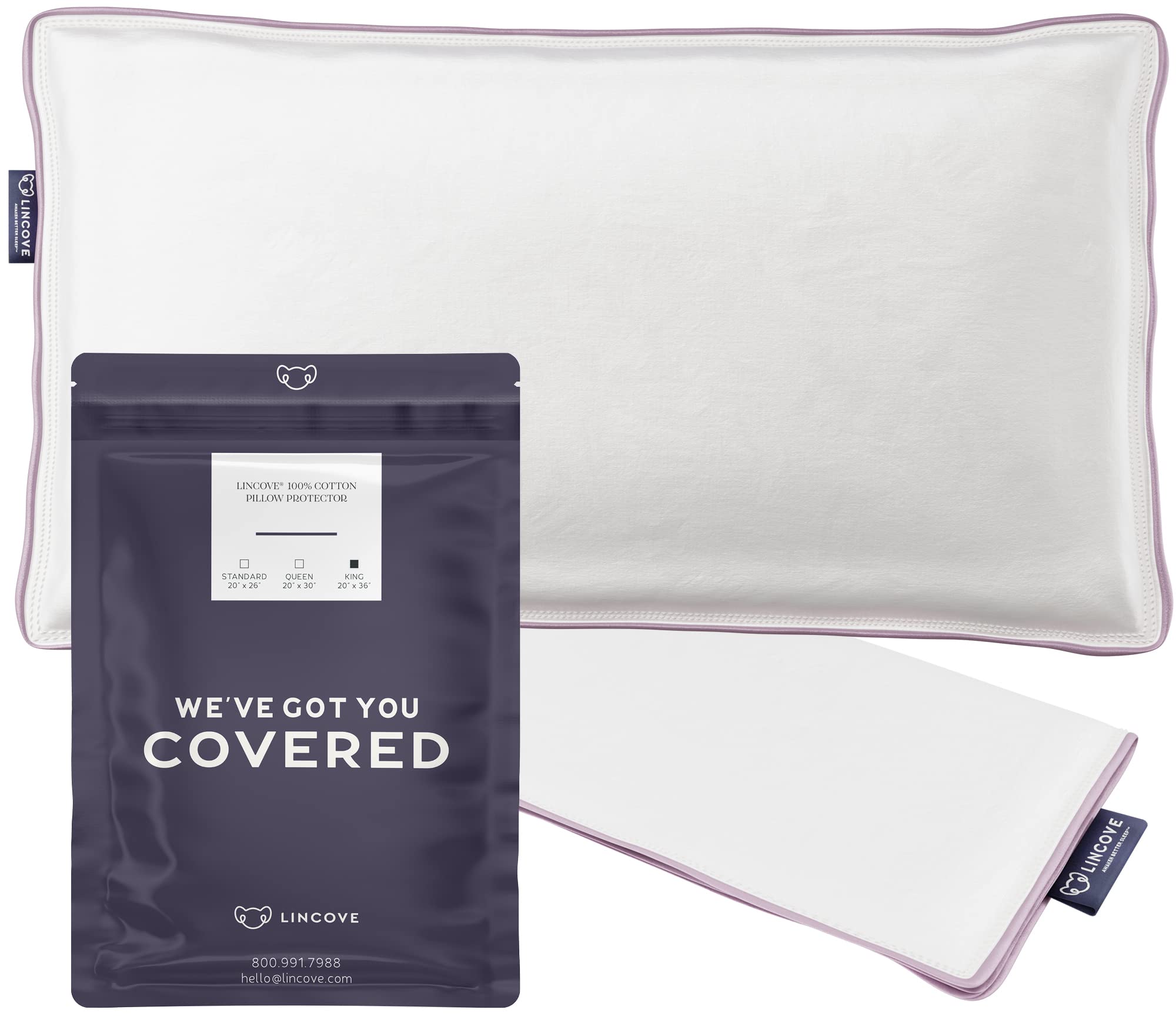 100% Cotton Sateen Pillow Protector, 400 Thread Count