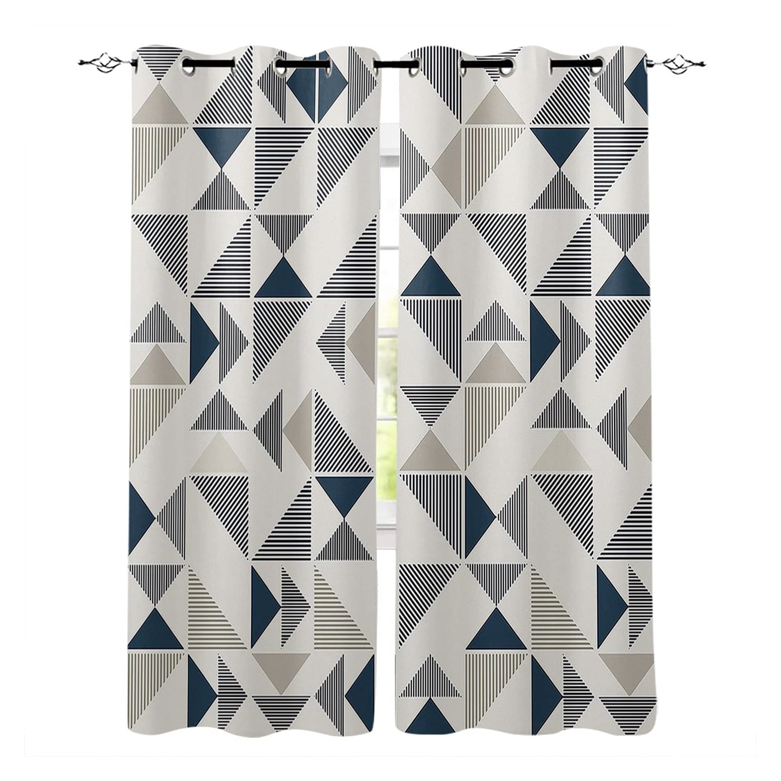 Geometric Gradient Blackout Curtains, 2 Panels, 70 × 100 cm