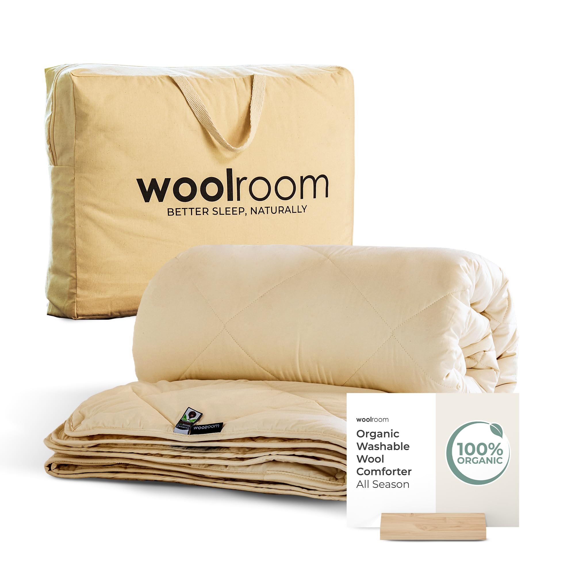 Organic Wool Down Alternative Comforter with Cotton Cover