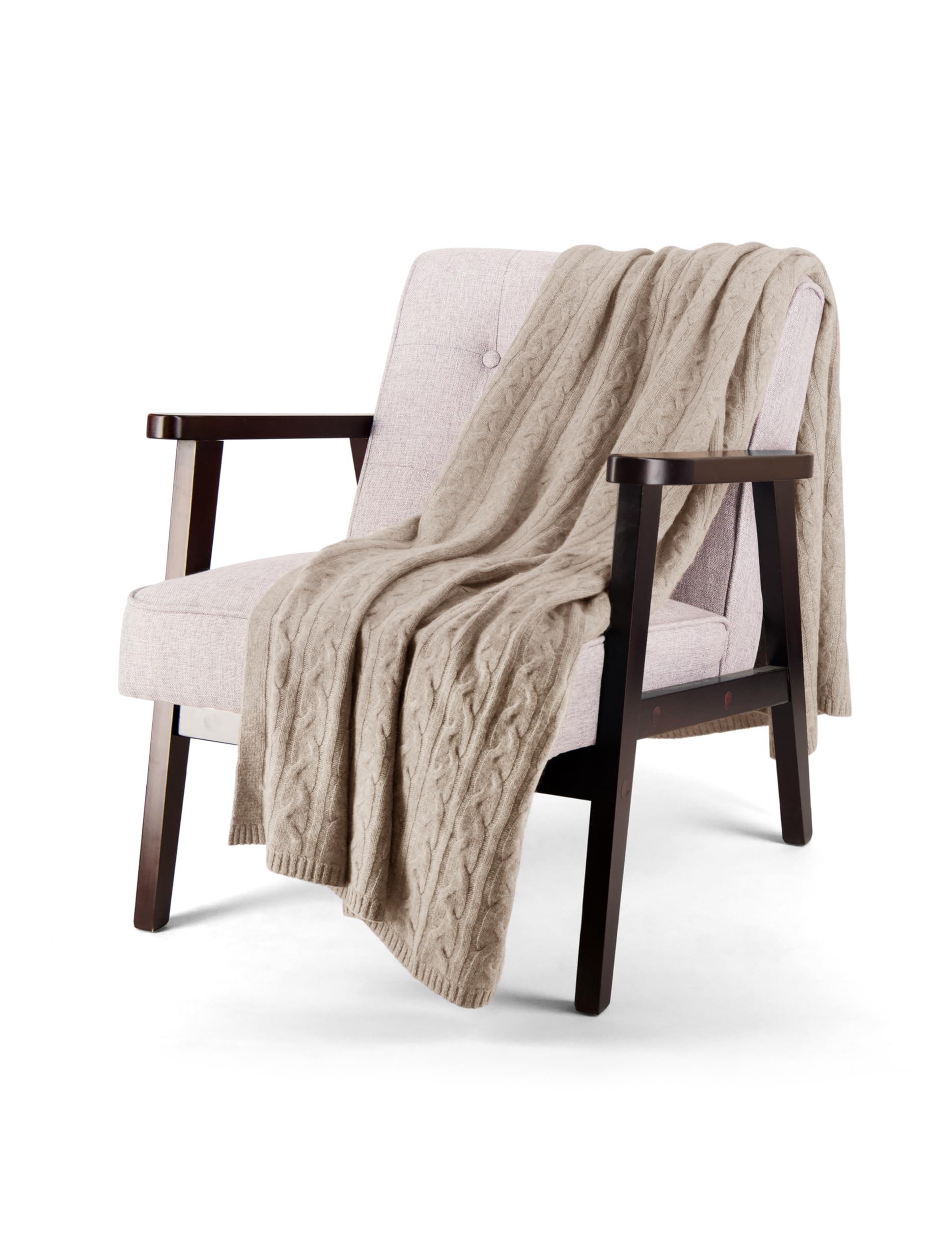 Alashan Cashmere 100% Cashmere Cozy Cable Knit Throw