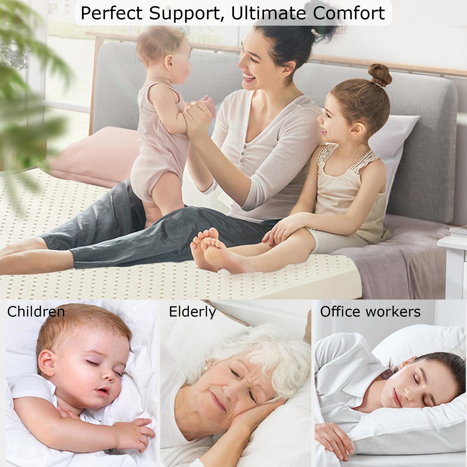 Natural Latex Mattress Topper with Breathable Cover