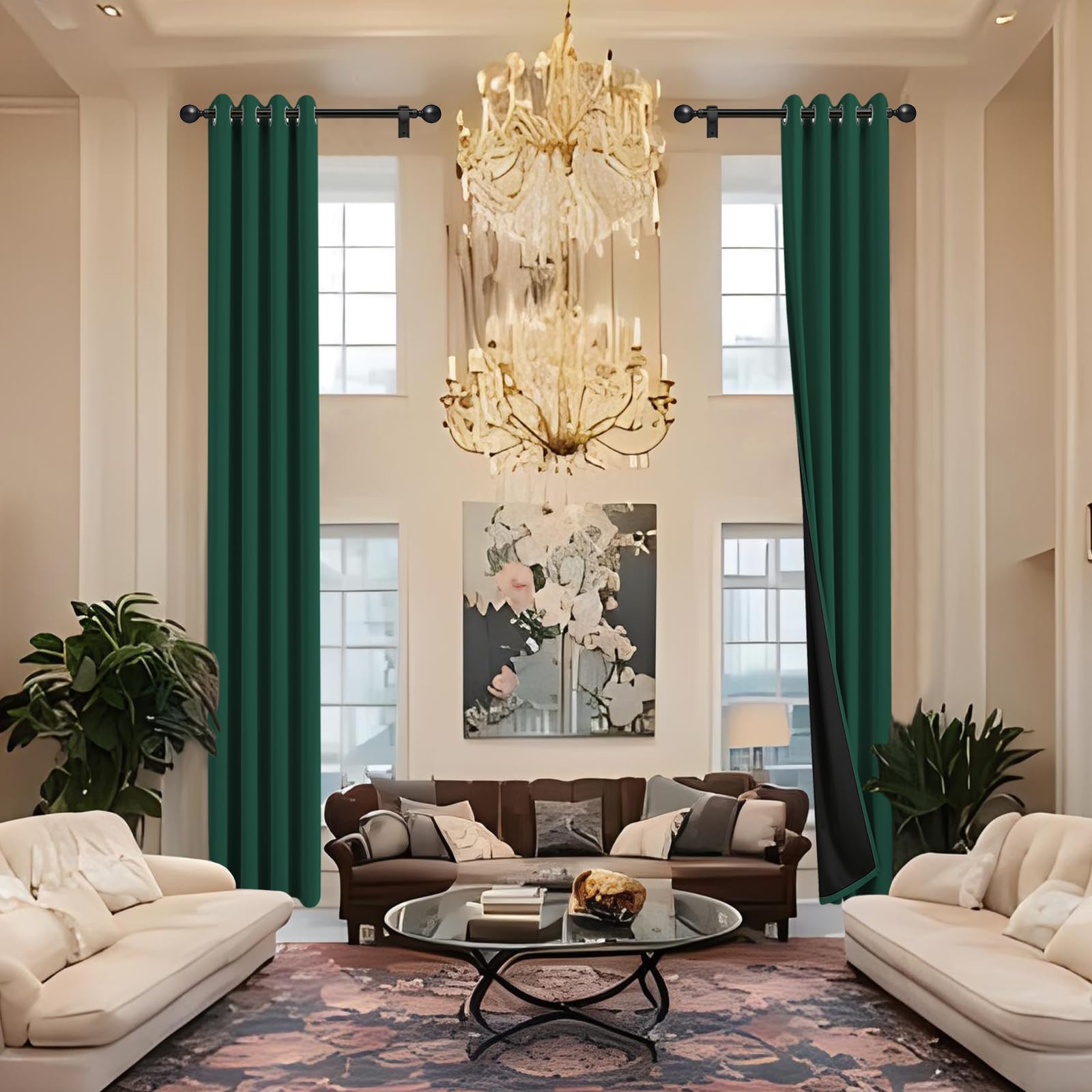 JSFLY 100% Blackout Curtains 84 inch Length for Bedroom 2 Panels