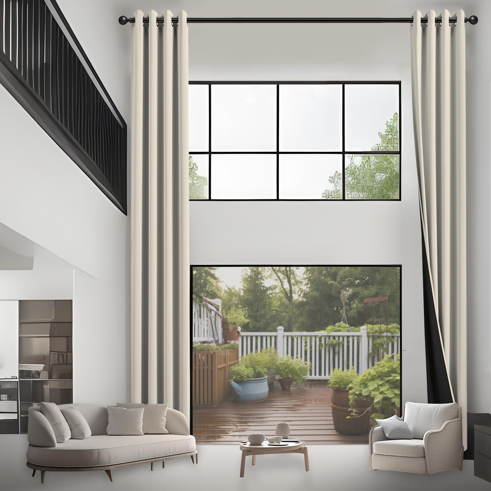 JSFLY 100% Blackout Curtains 84 inch Length for Bedroom 2 Panels