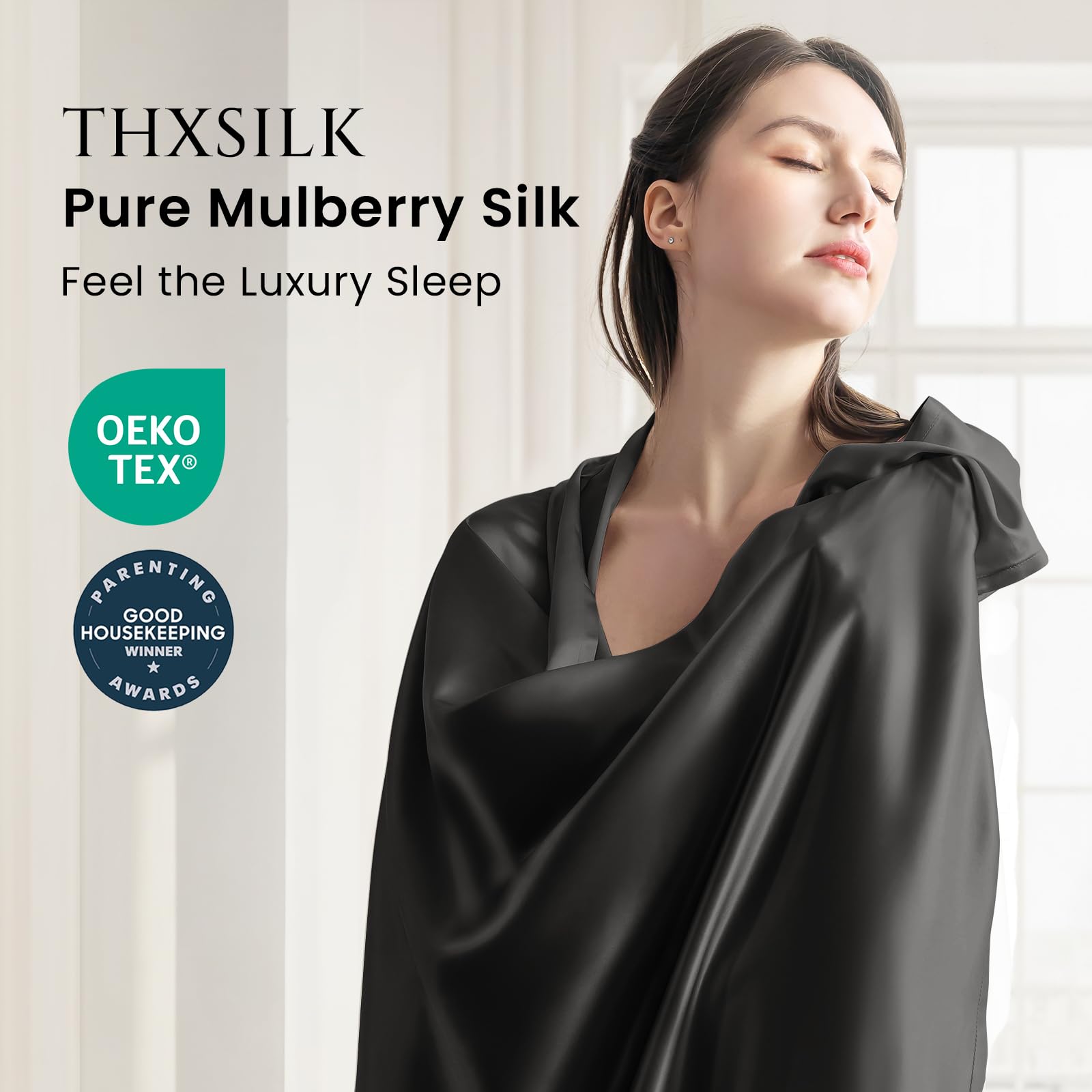 22 Momme Mulberry Silk Fitted Sheet, 16" Deep Pocket