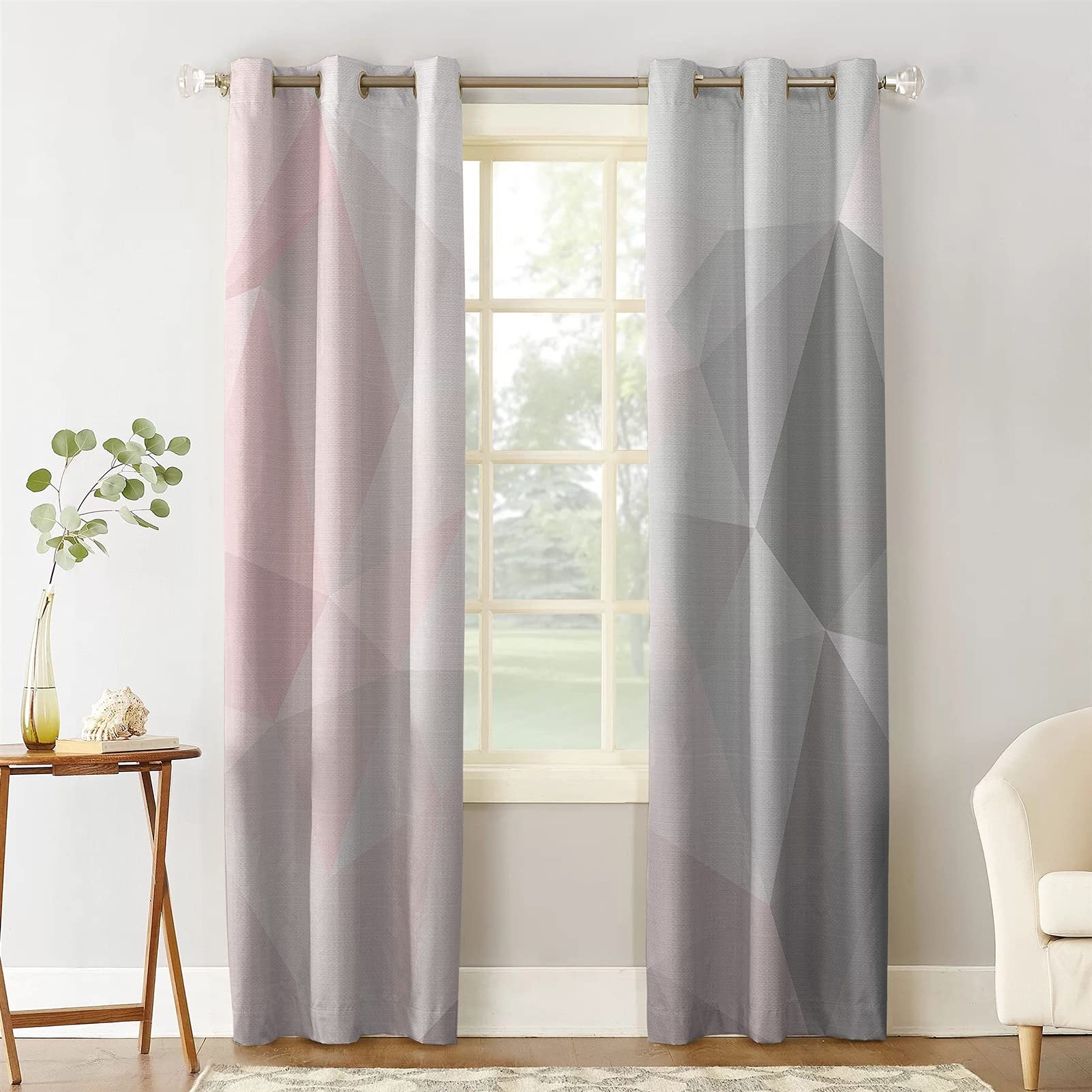 Geometric Gradient Blackout Curtains, 2 Panels, 70 × 100 cm