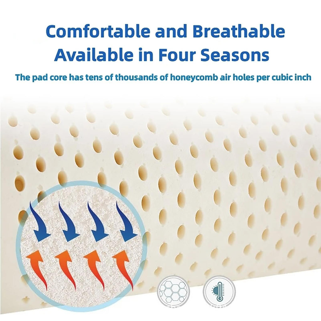Natural Latex Mattress Topper with Cotton Cover, 7.5 cm, 200 × 220 cm