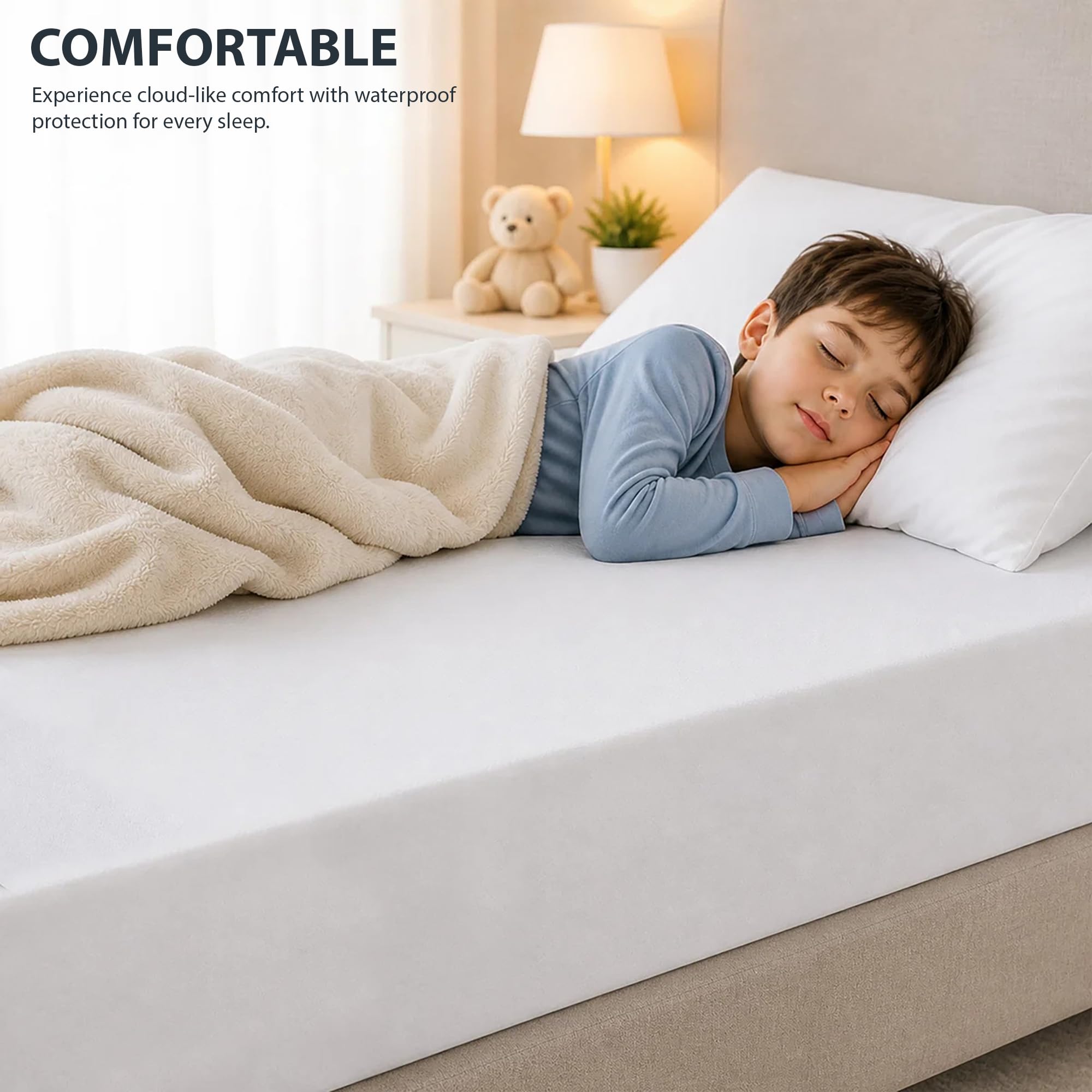 Waterproof Zippered Mattress Encasement, Breathable & Machine Washable