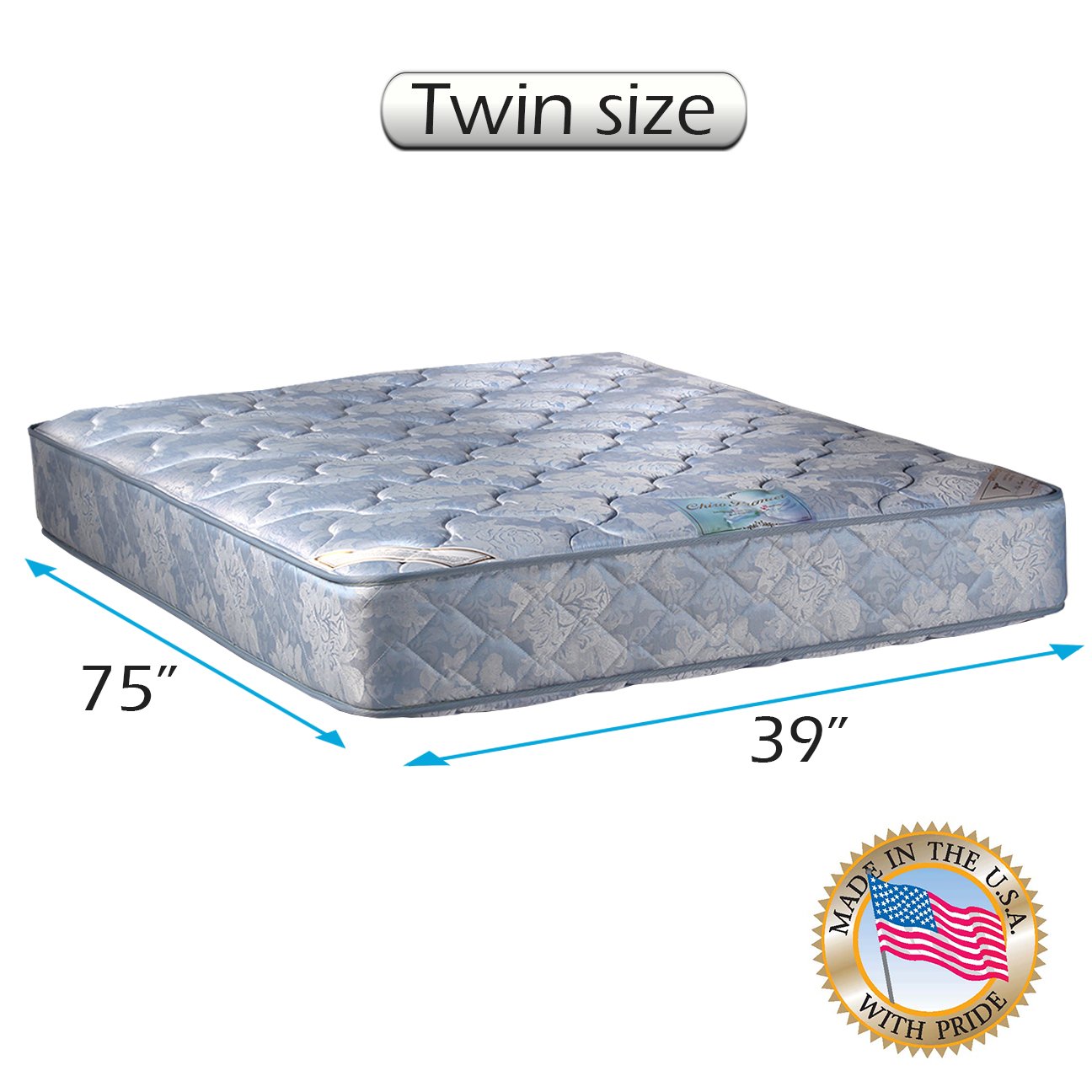 Two-Sided Orthopedic Mattress with Protective Cover, Blue