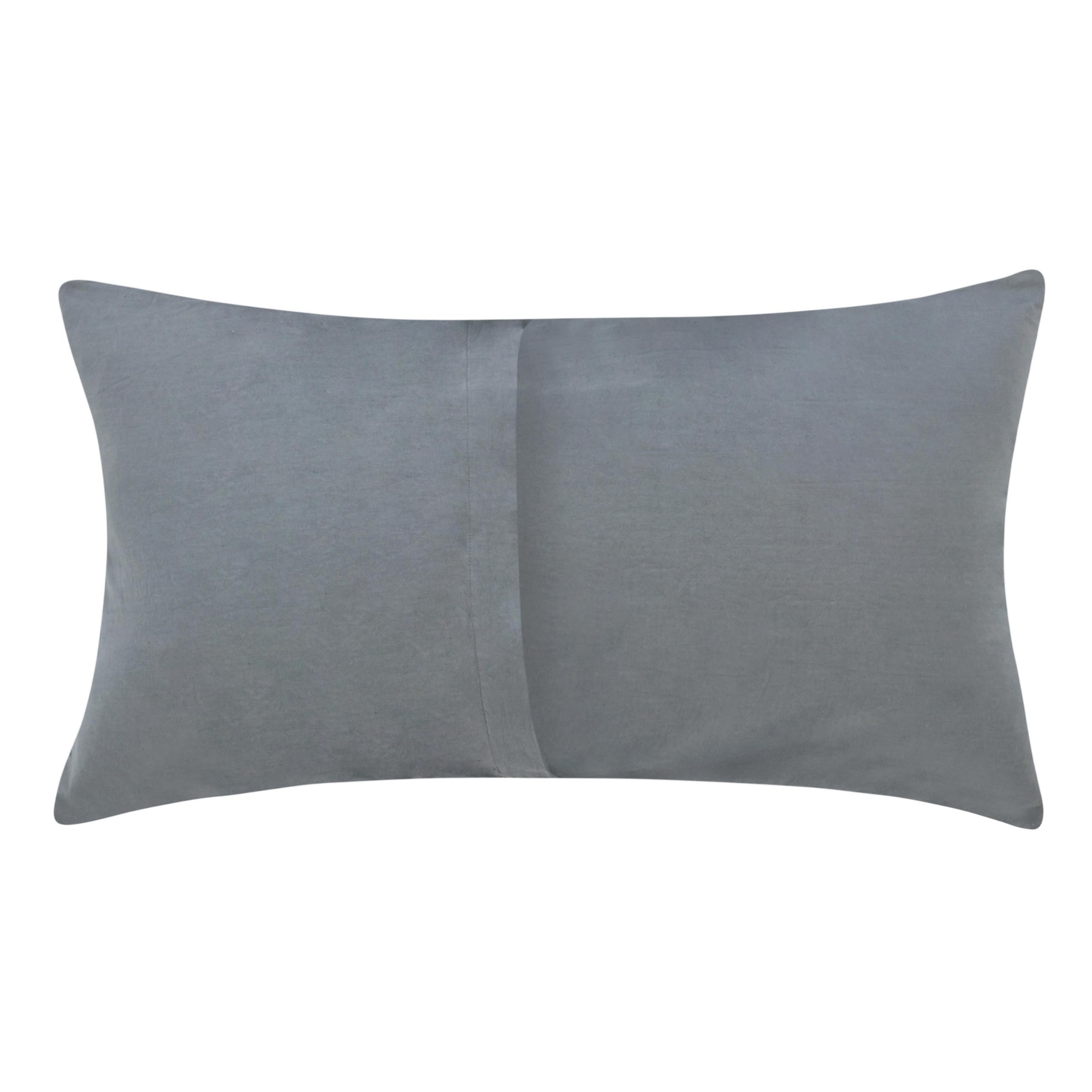 Cotton & Belgian Flax Linen King Pillow Sham, Marina Blue, 20 × 36 in