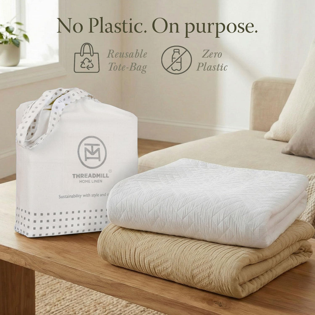 100% Cotton King Size Jacquard Blanket, Soft Lightweight All-Season Coverlet