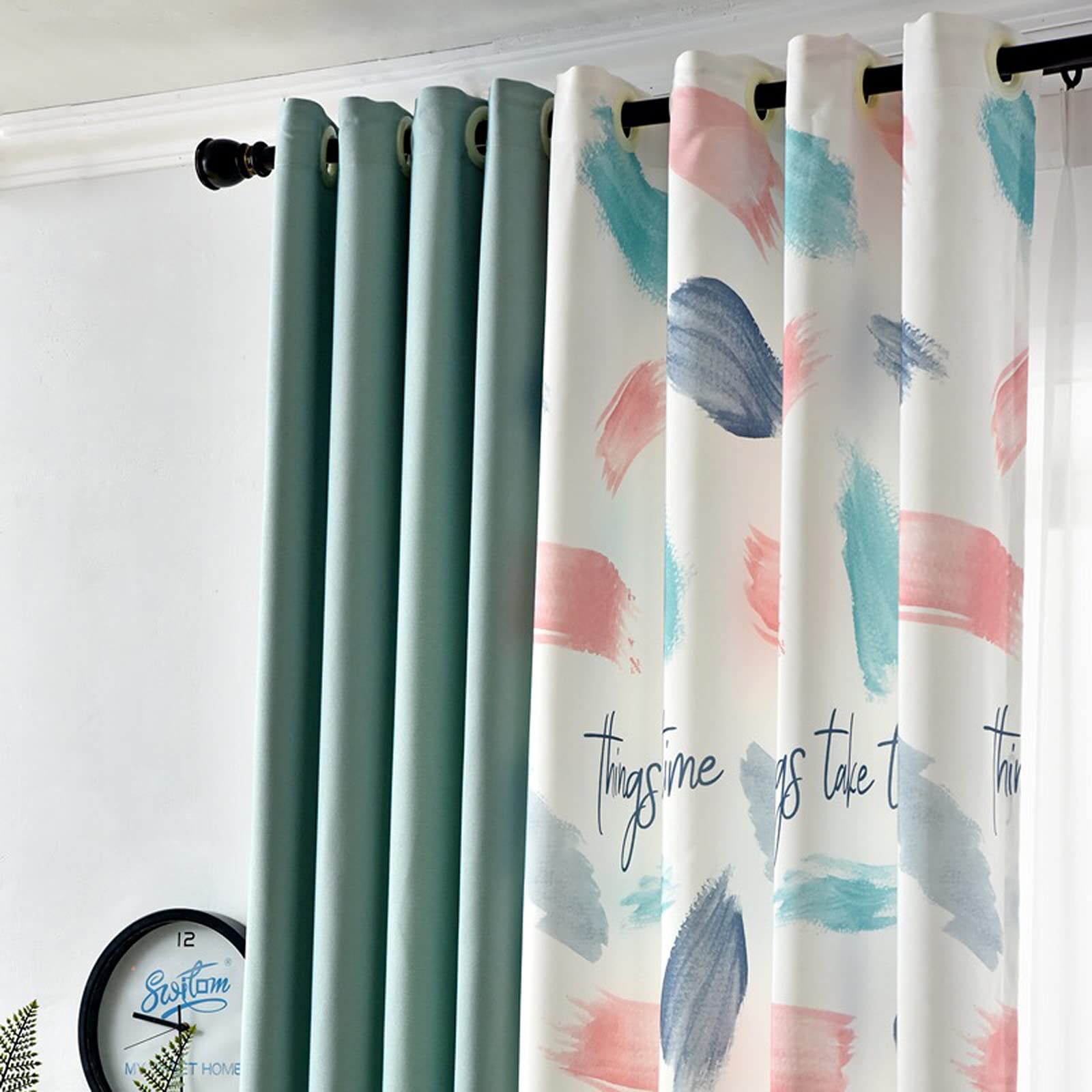 Bicolor Blackout Curtains, 2 Panels, Soft & Smooth, Gray