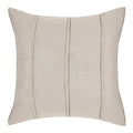 Benjara Rawi Square Euro Pillow Sham, 26 Inch Beige Channel Ramie and Cotton