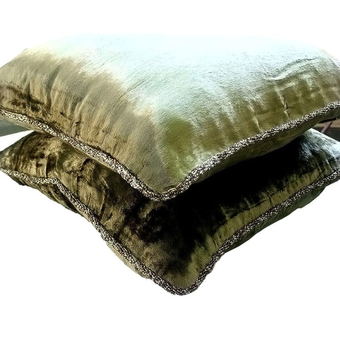 Light Brown Velvet Beaded Cord Cushion Cover, Choco Shimmer