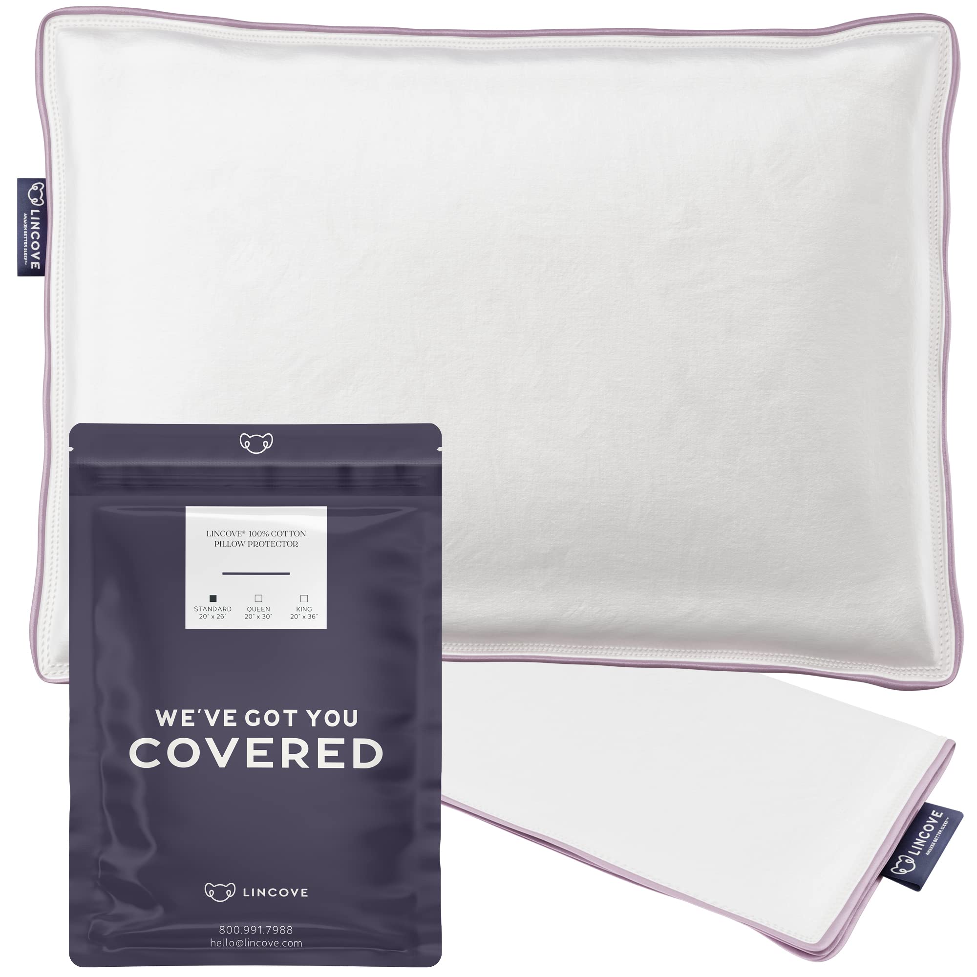 100% Cotton Sateen Pillow Protector, 400 Thread Count