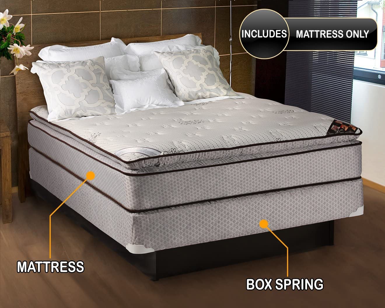 Full Size Plush Pillow Top Orthopedic Mattress with Protective Cover